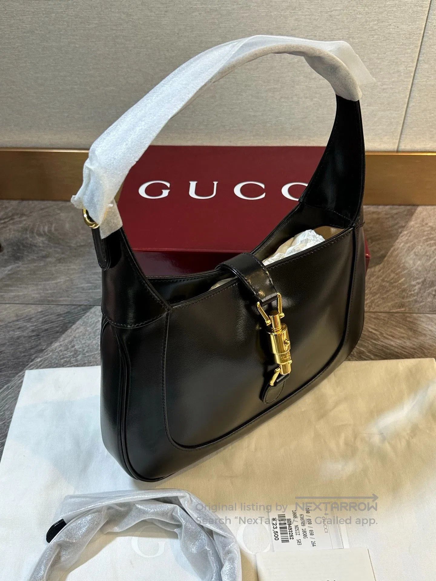 Gucci Gucci Black Gold Leather Jackie 1961. Size ONE SIZE - 3 Thumbnail
