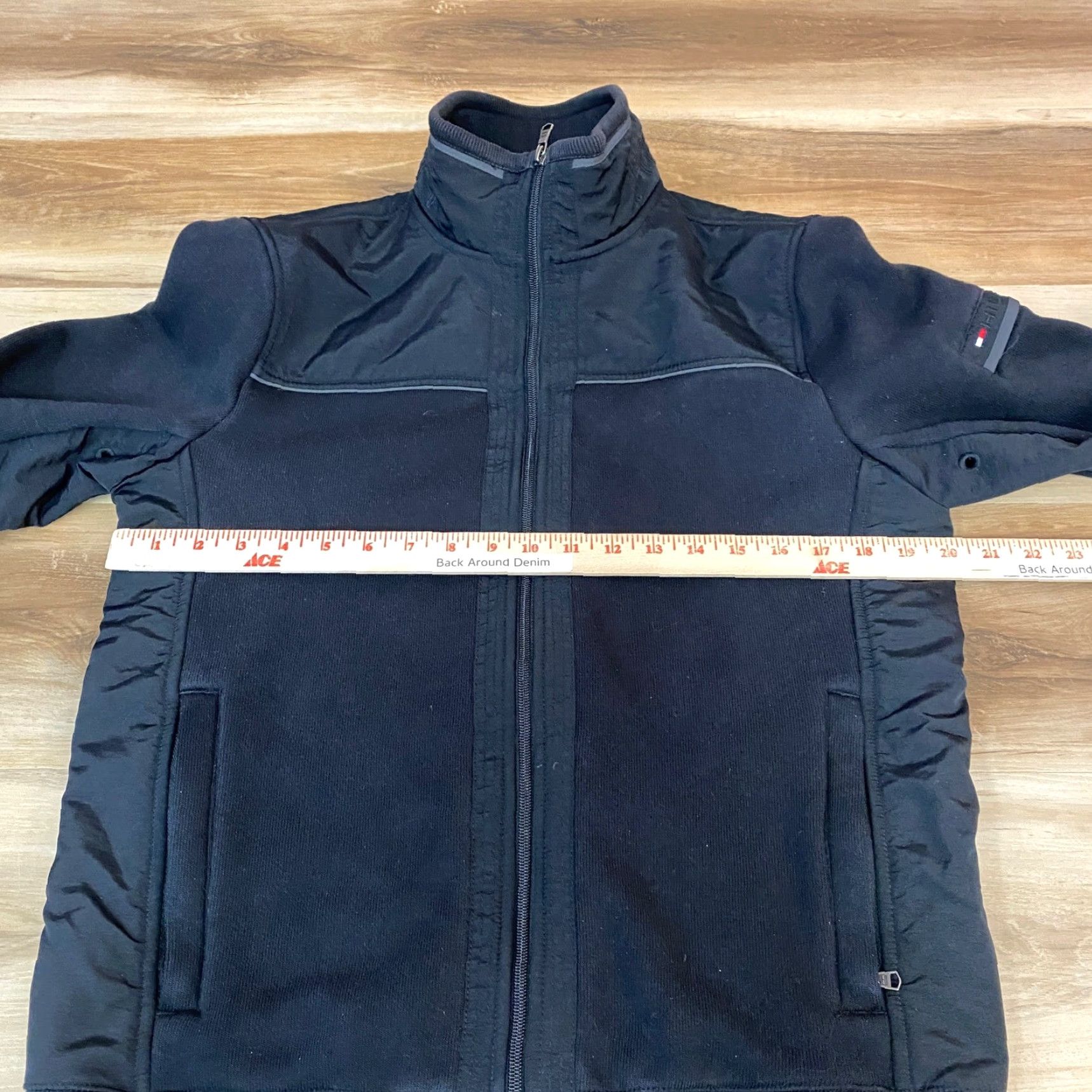 Tommy Hilfiger Tommy Hilfiger Mens Full Zip Track Jacket Black Medium Fleece Nylon Quilted Zipper Pockets Logo Breathable Sporty Casual Training Jacket Size US M / EU 48-50 / 2 - 7 Thumbnail