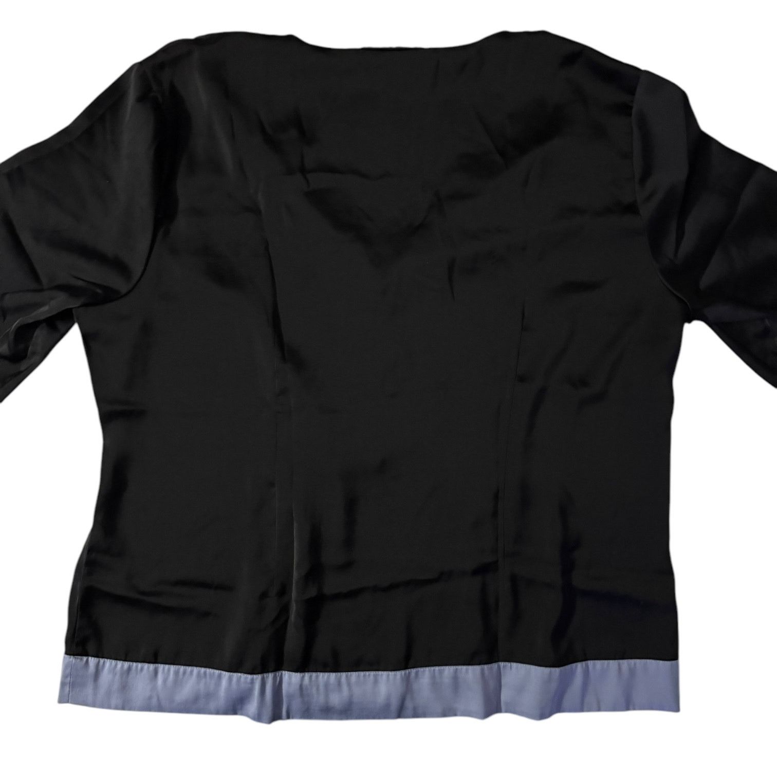 Other New York & Co Womens Black Tunic Blouse w/Baby Blue Trim MED Size M / US 6-8 / IT 42-44 - 6 Thumbnail