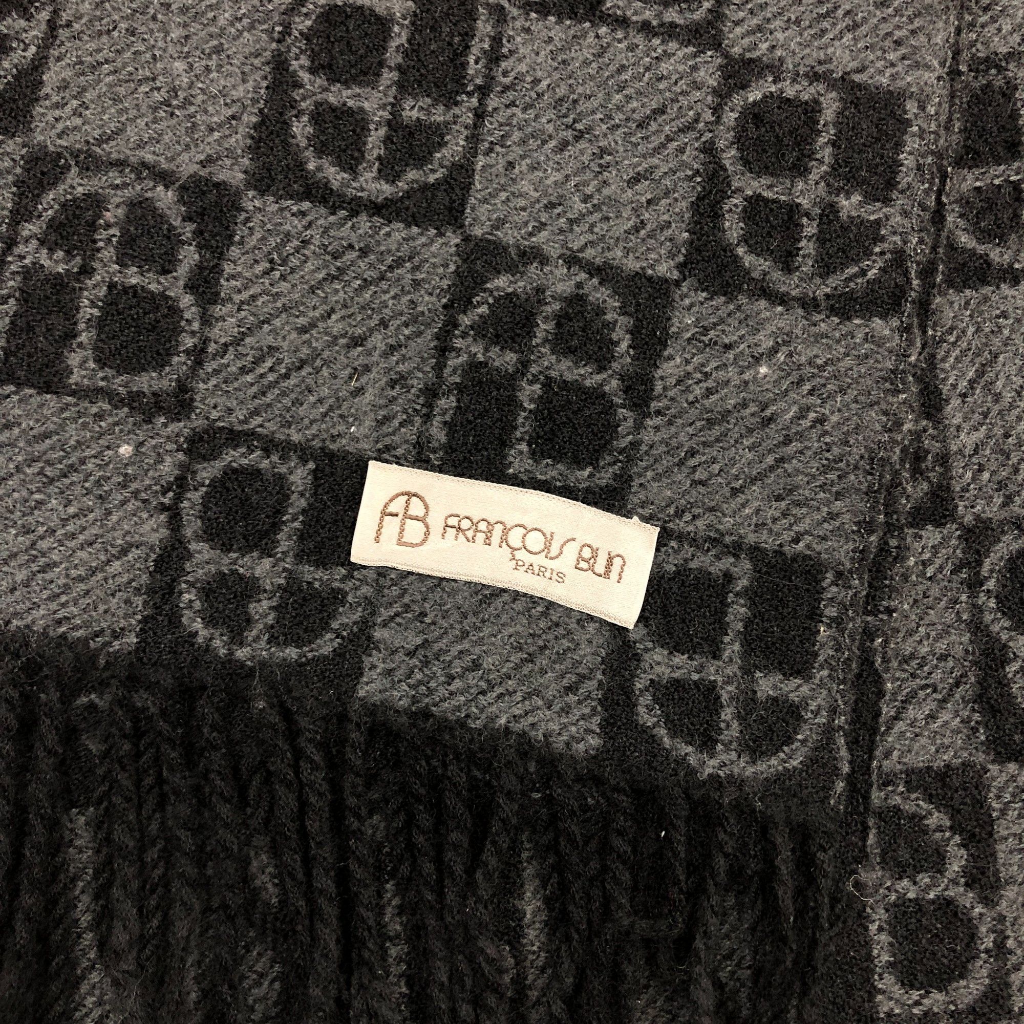 Vintage Vintage Francois Bun Scarf Monogram Muffler Wool Scarves Size ONE SIZE - 4 Thumbnail