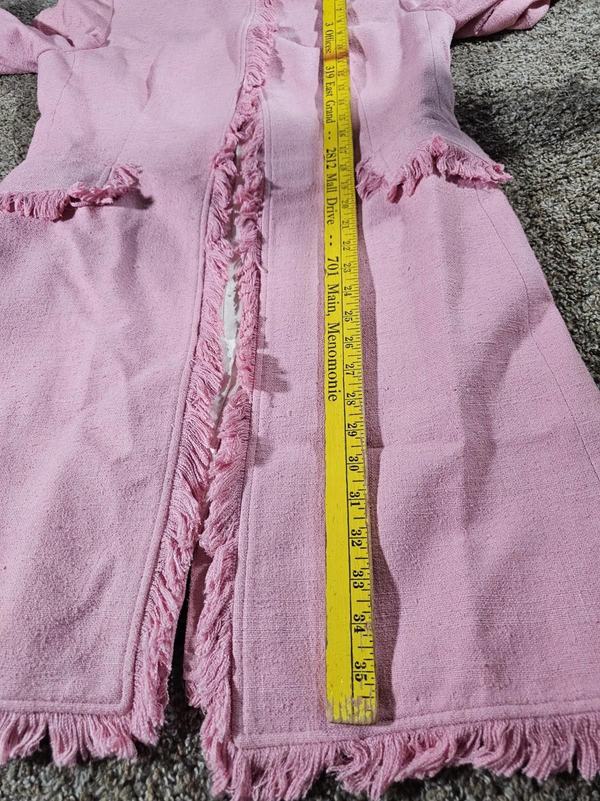 Designer Daslu Sao Paulo Brazil Pink silk over coat Sz 44 Size M / US 6-8 / IT 42-44 - 4 Thumbnail