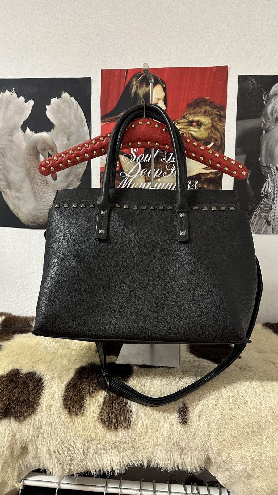 Vintage Vintage leatherette black shoulder bag Size ONE SIZE - 3 Thumbnail