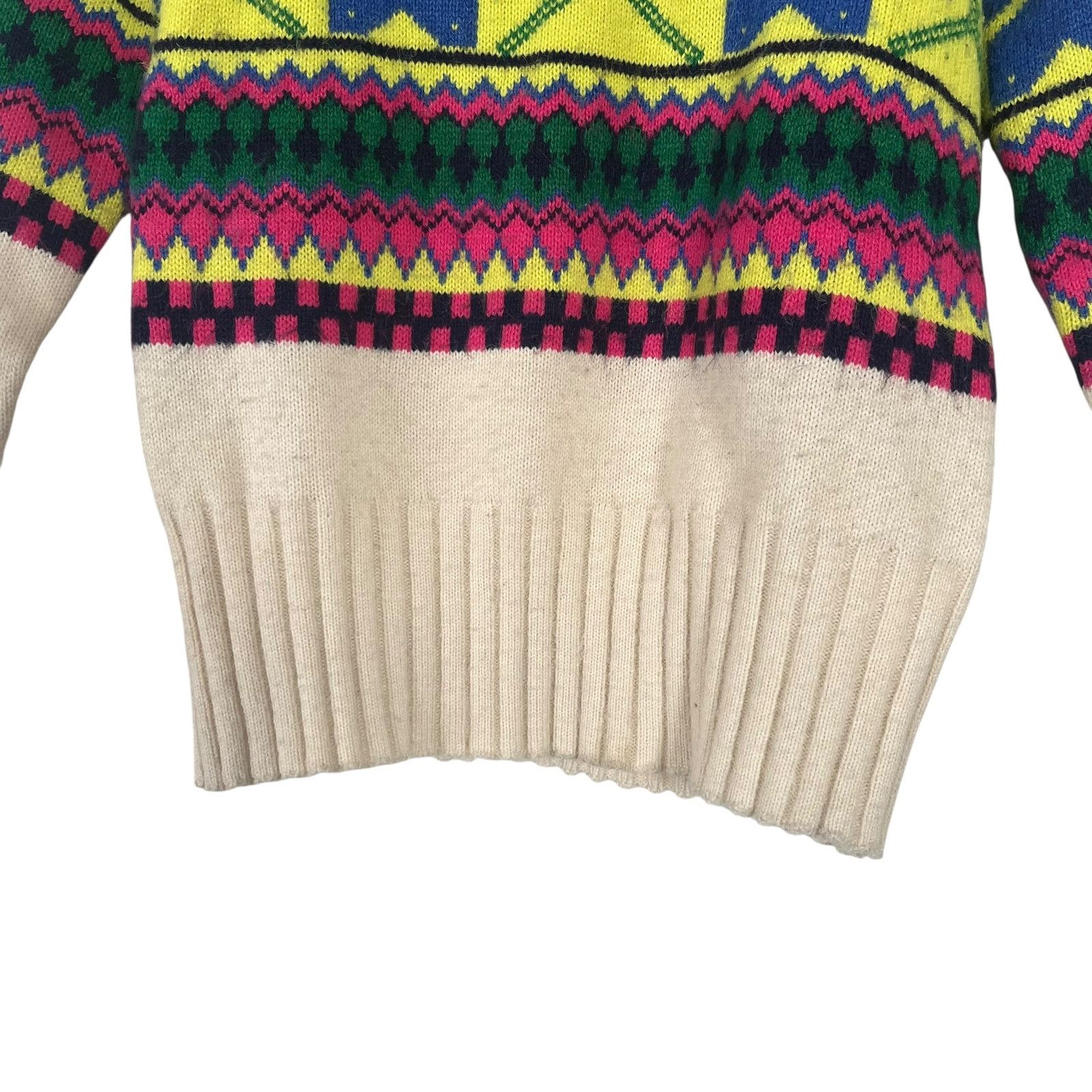 Other Greylin Francis Fairisle Sweater Ivory Multi Geometric Knit Size XS / US 0-2 / IT 36-38 - 6 Thumbnail
