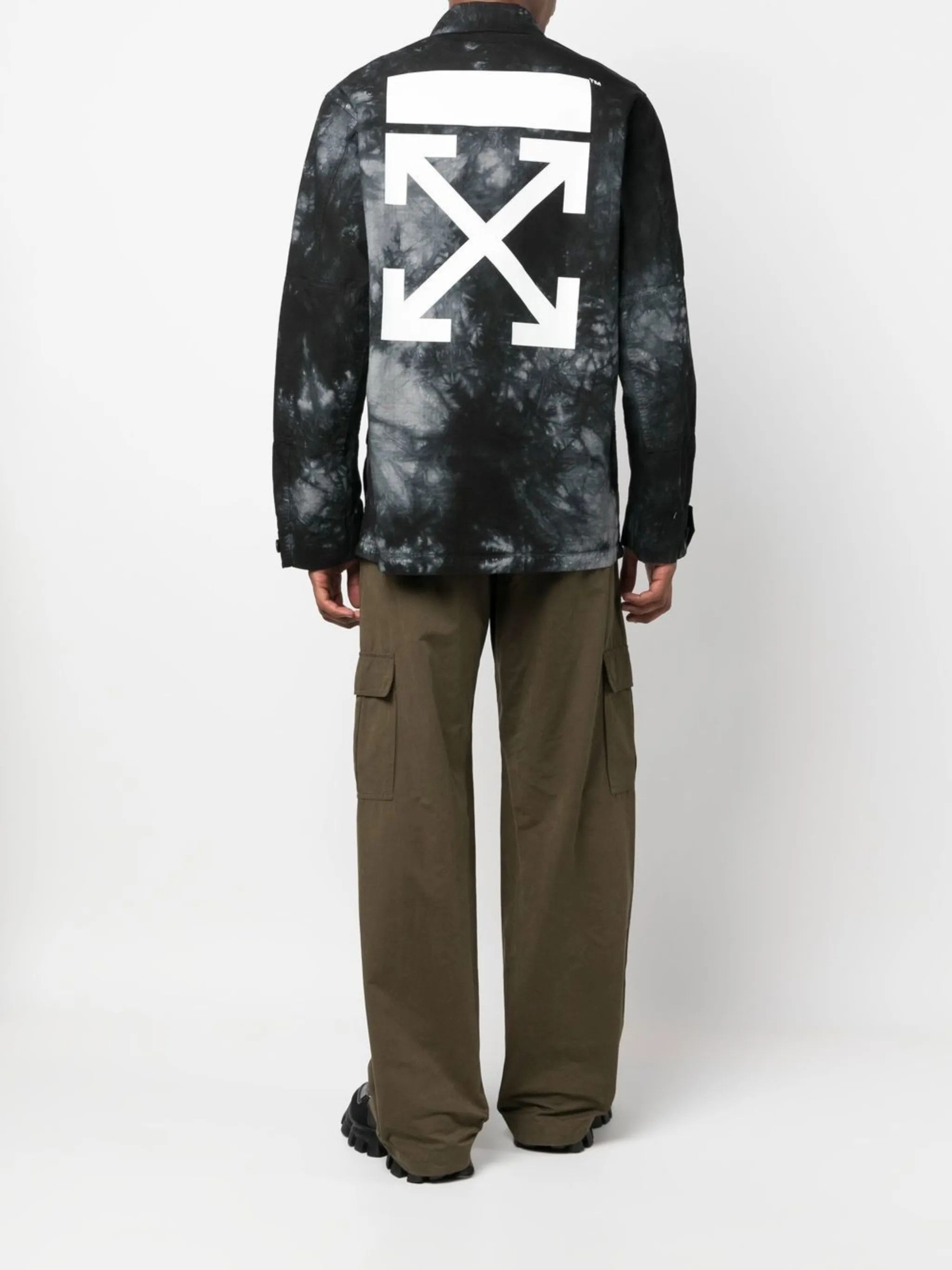 Off-White o1y0325 Logo Patterned Shirt in Grey/Black Size US L / EU 52-54 / 3 - 5 Thumbnail