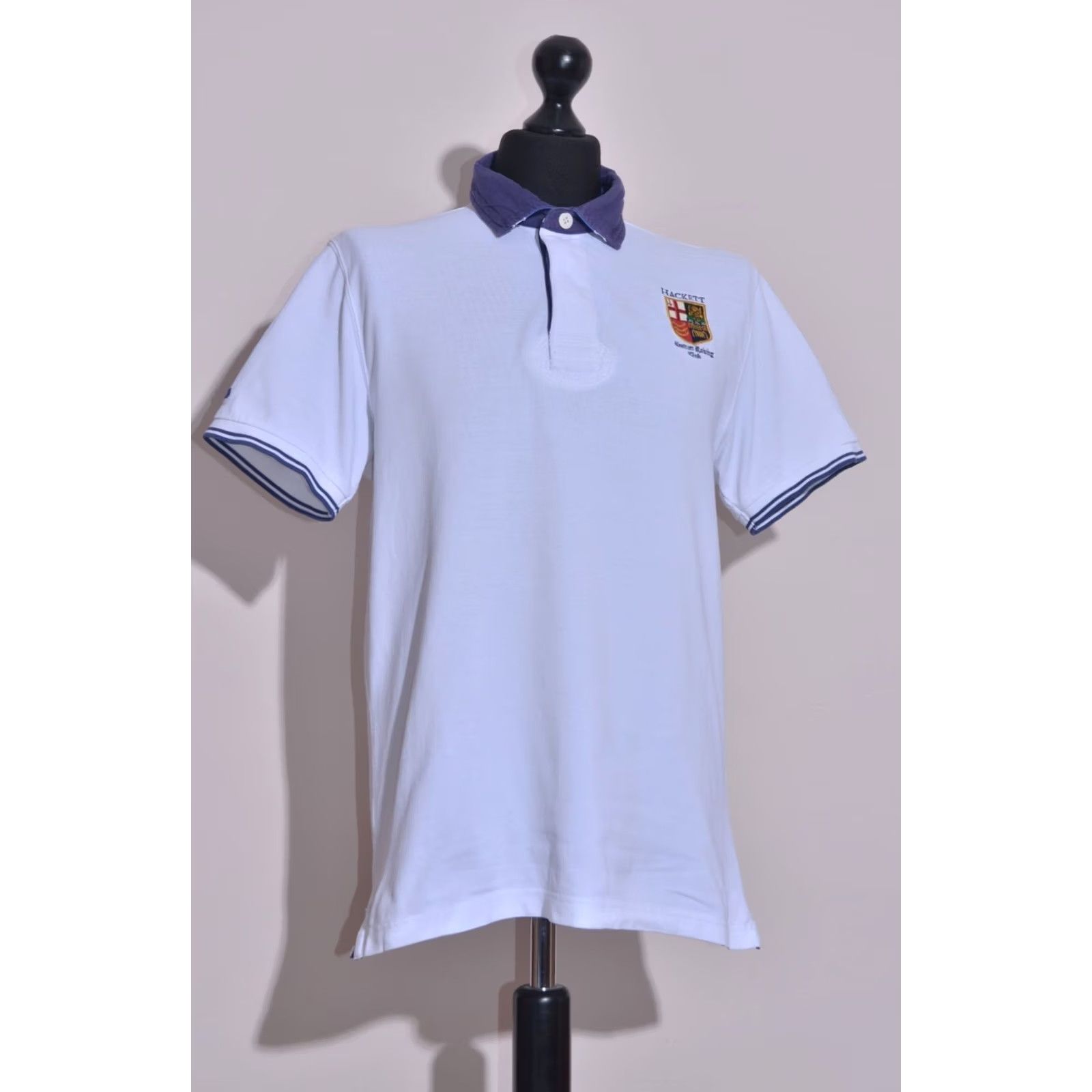 Hackett Hackett Polo Shirt Short Sleeve White Navy Mens M Size US M / EU 48-50 / 2 - 2 Thumbnail