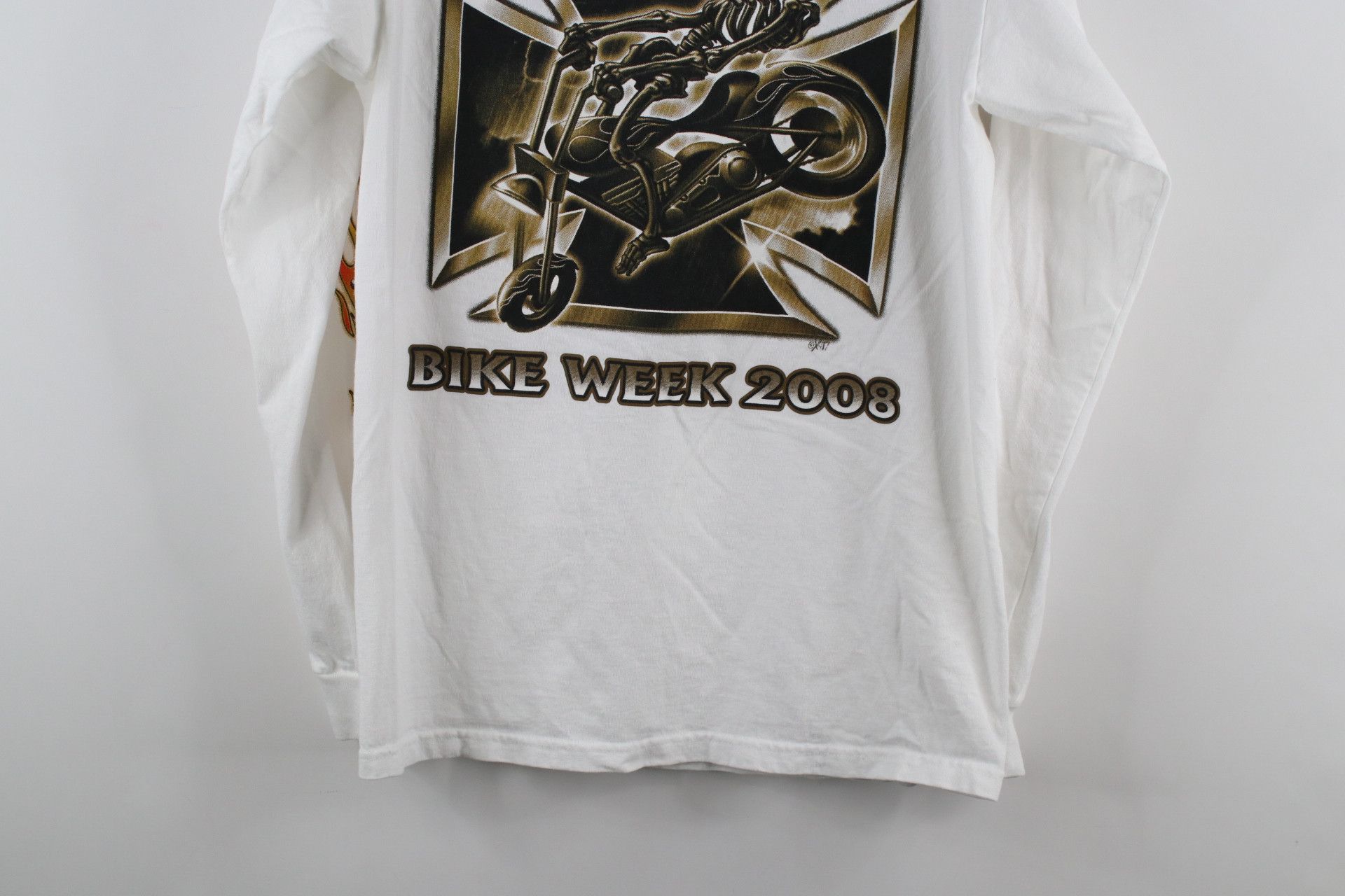 Vintage Vintage Y2K Week Skull Iron Cross Flames Long Sleeve T-Shirt Size US S / EU 44-46 / 1 - 12 Thumbnail