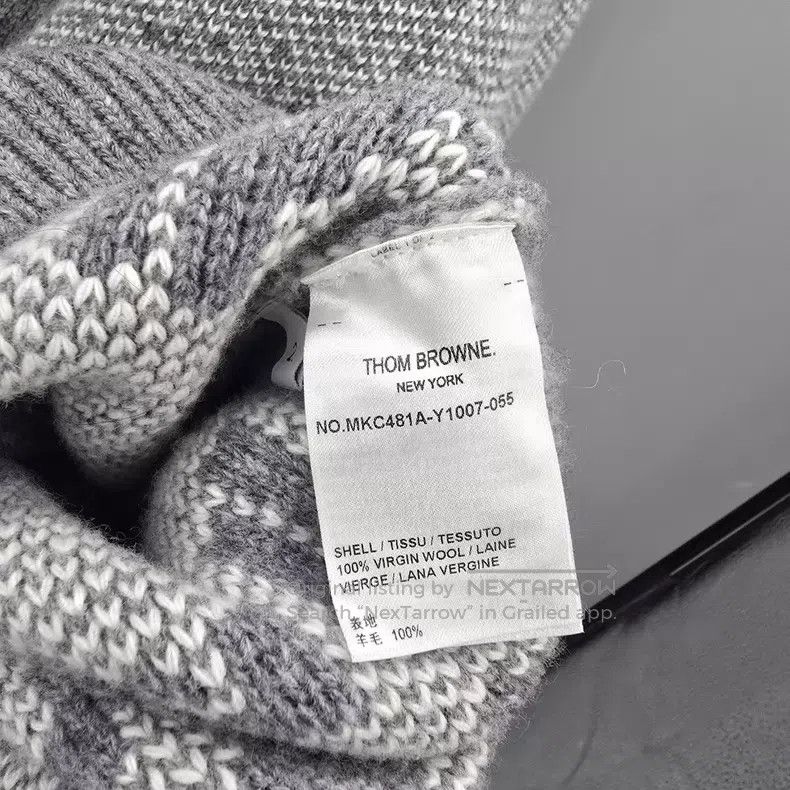 Thom Browne Thom Browne Gray wave wool knitted cardigan Size US M / EU 48-50 / 2 - 5 Thumbnail