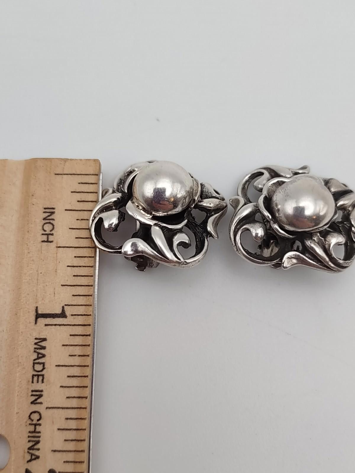 The Unbranded Brand Art Nouveau Revival 925 Sterling Silver Clip On Earrings Size ONE SIZE - 4 Thumbnail