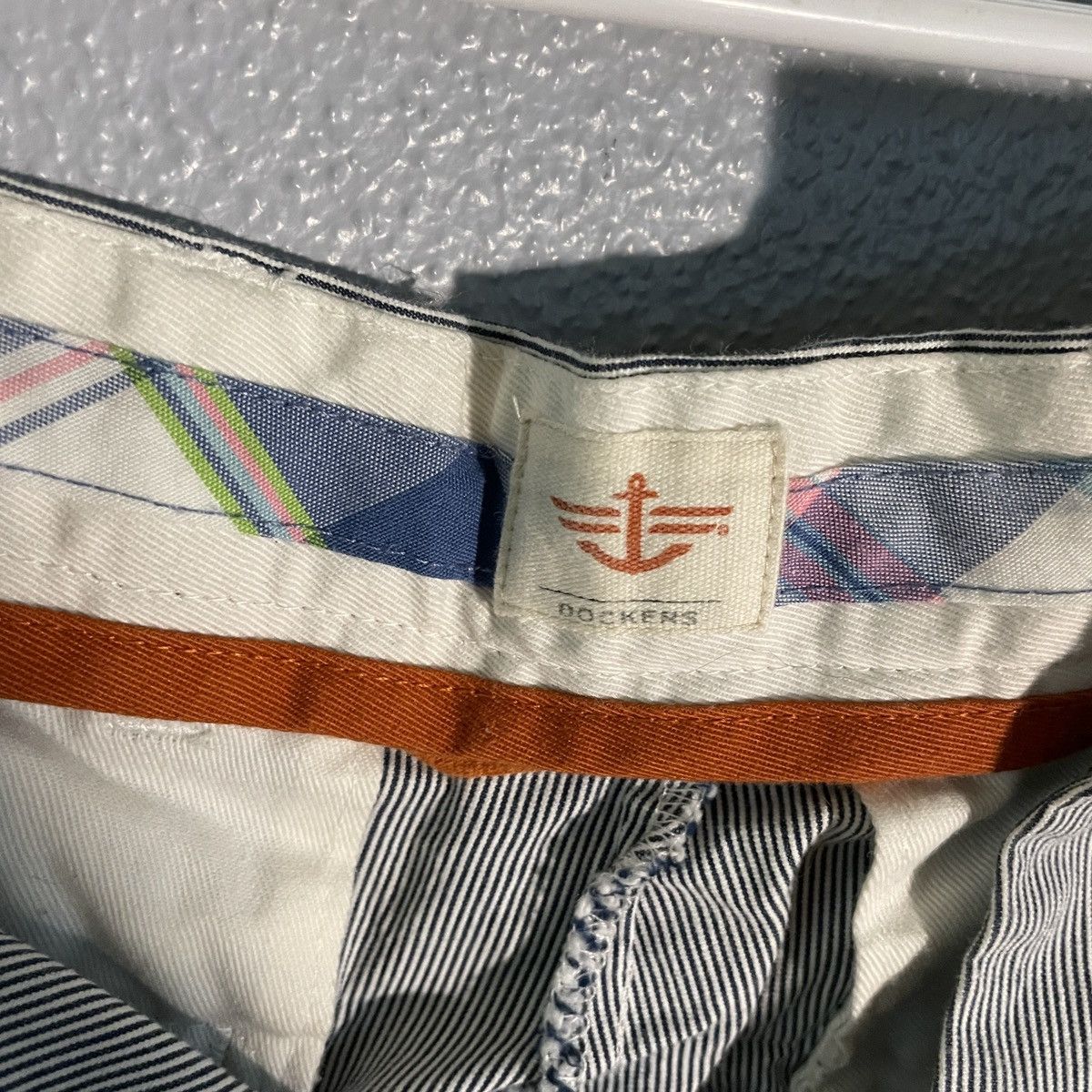 Dockers Dockers Straight Fit White Blue Seersucker Chinos Size 33x32 Size US 33 - 4 Thumbnail