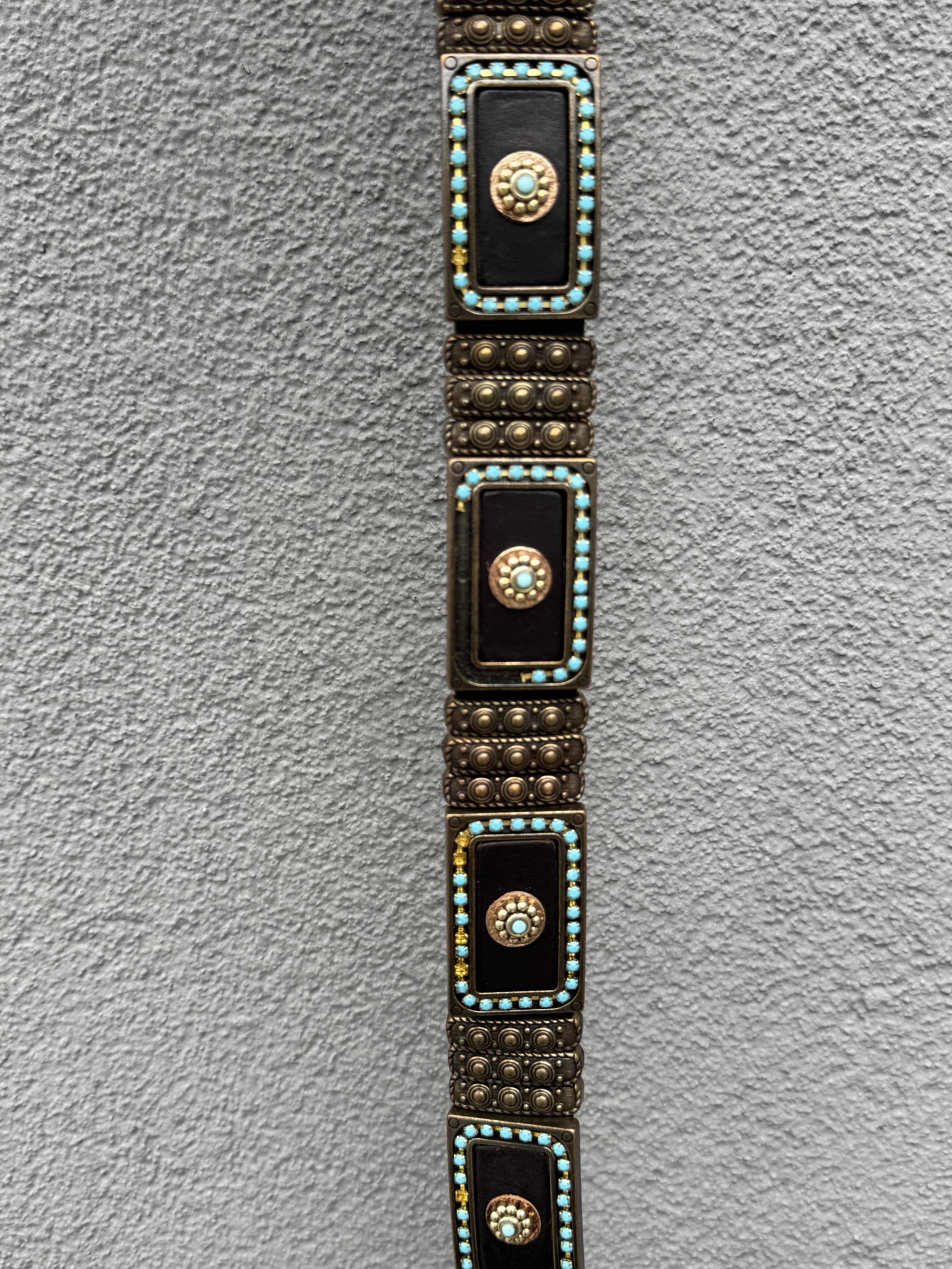Vintage Nanni Metal/Leather Italy Avant-Garde Belt Size ONE SIZE - 6 Thumbnail