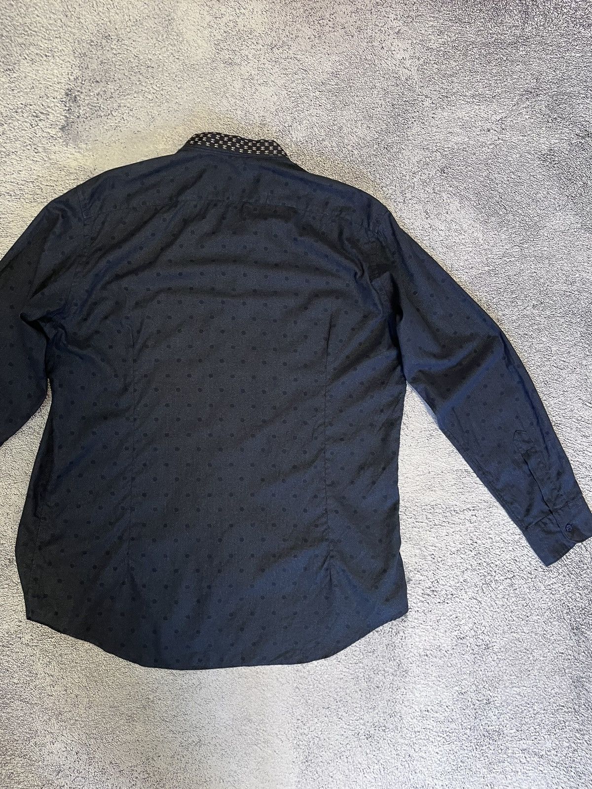 Etro Etro Polka Dot Shirt Band Collar Dark Blue Italy Size M Mens Size US XXL / EU 58 / 5 - 17 Thumbnail