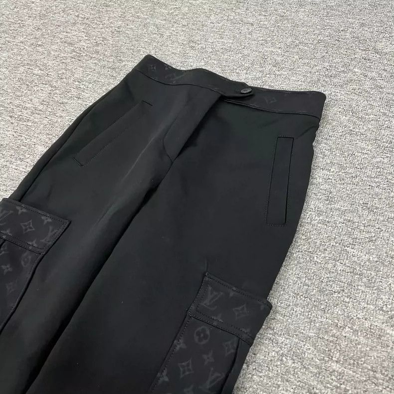 Louis Vuitton Black presbyopic paneled slacks pants 2505-Ne