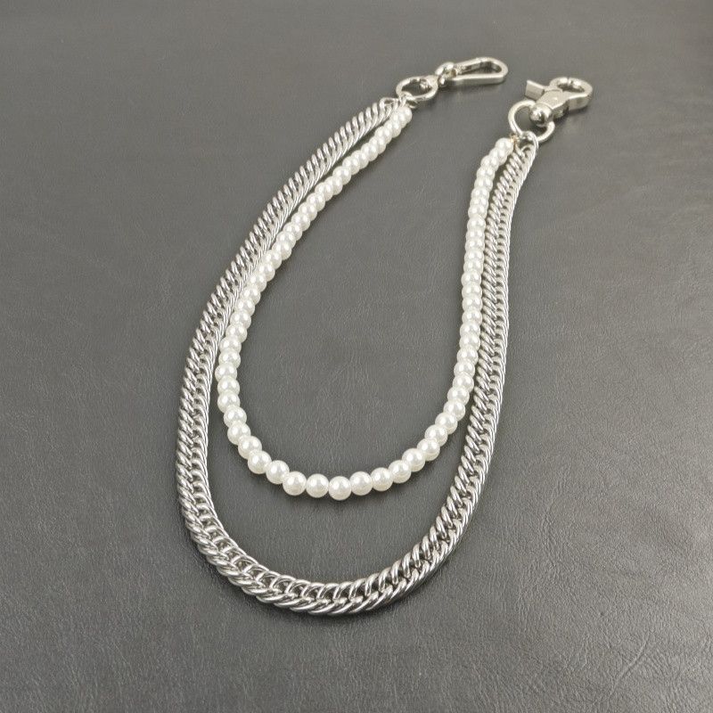 Jewelry Stainless Steel Pearl Pants Chain Elegant Design Size ONE SIZE - 3 Thumbnail