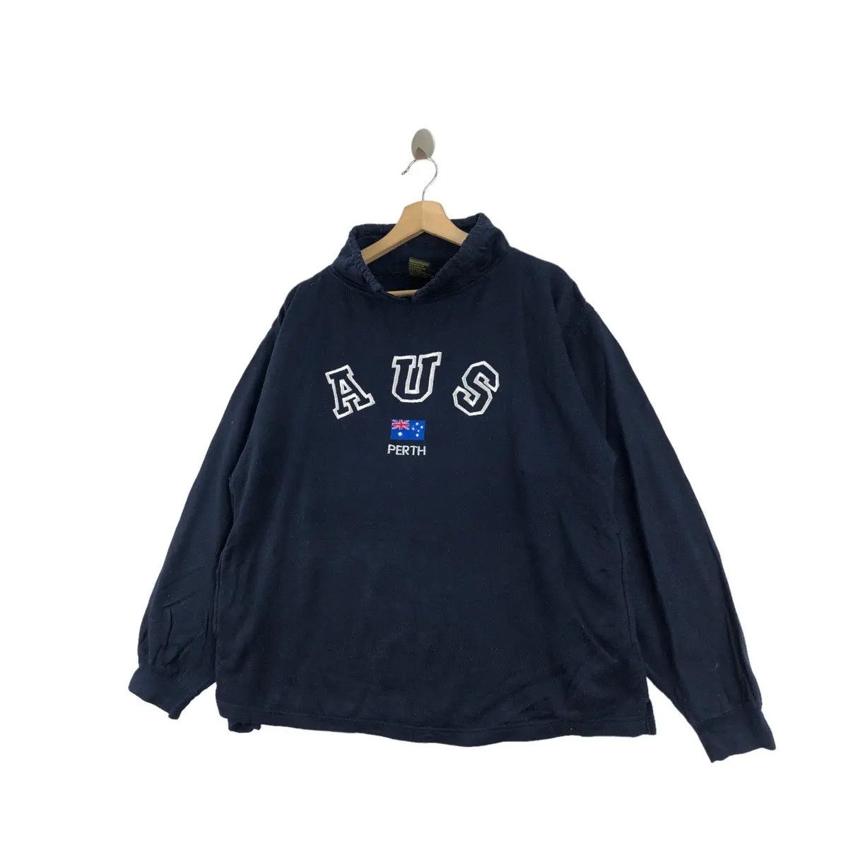 Vintage Vtg AUSTRALIA PERTH Center Flag Logo Turtleneck Sweatshirt Size M / US 6-8 / IT 42-44 - 3 Thumbnail