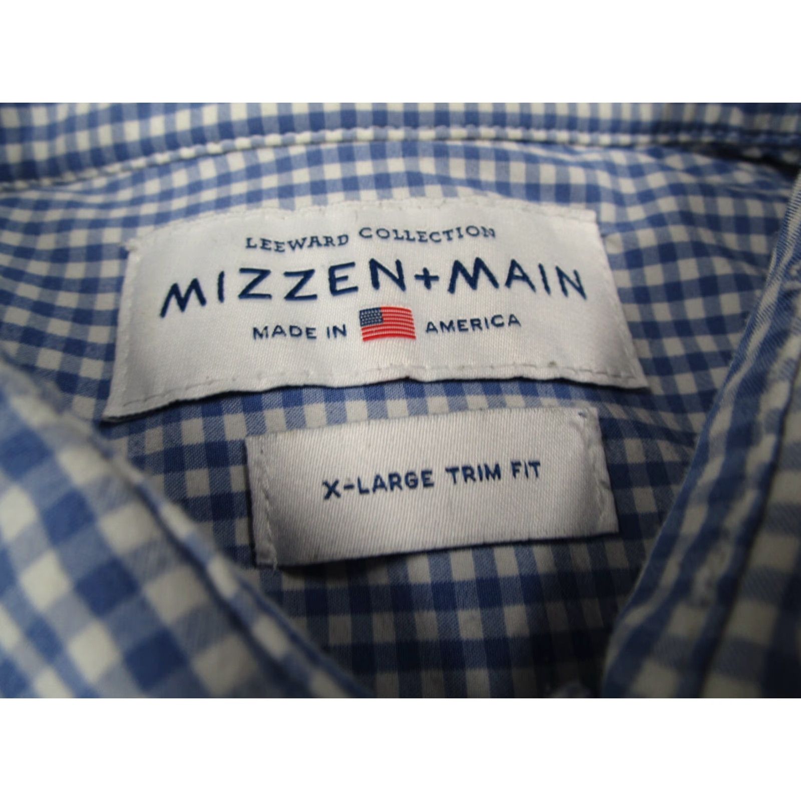 Mizzen+Main Mizzen+Main Shirt Men XL Trim Fit Blue Check Leeward Stretch Work Made in USA Size US XL / EU 56 / 4 - 3 Thumbnail