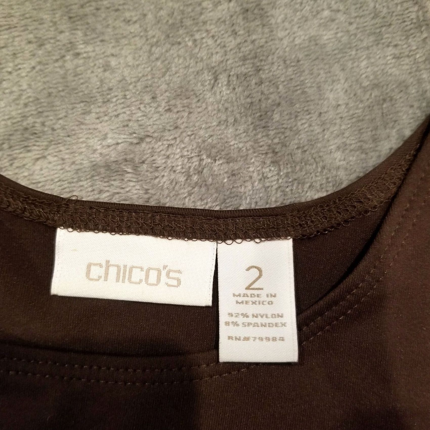 Vintage Chico's Womens Tank Top Sz 2 Organic Contemp Stretch Microfiber Scoop Neck Sleeveless Casual Brown Size XS / US 0-2 / IT 36-38 - 5 Thumbnail
