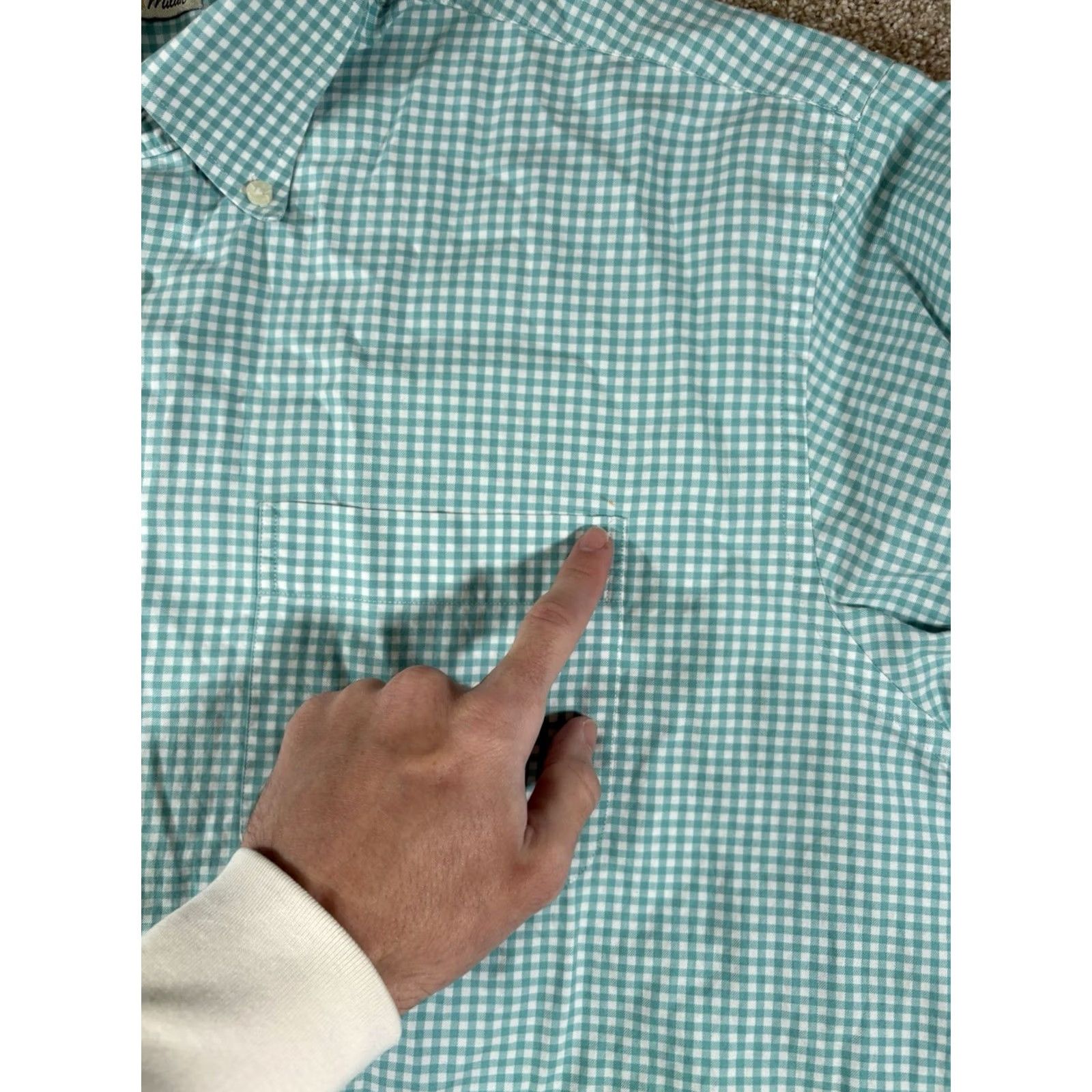 Peter Millar VINTAGE Peter Millar Dress Shirt Blue Plaid Check Long Sleeve 100% Cotton VTG Mens XL Button-Up Front Collar Point Size 46R - 5 Thumbnail