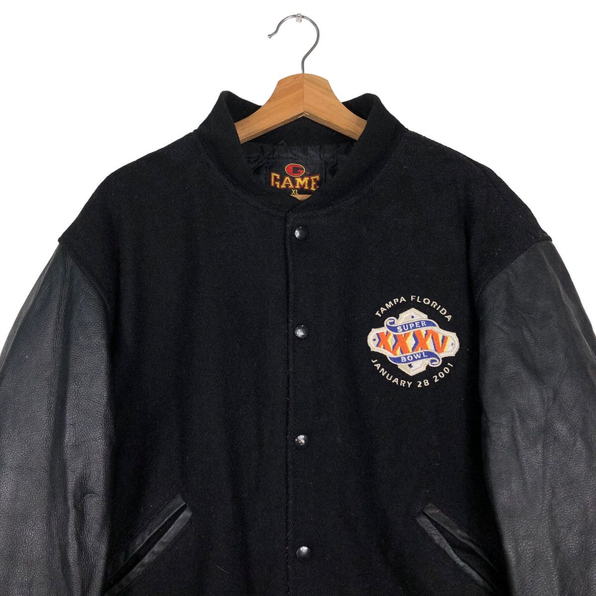 Japanese Brand 🔥Vintage Bomber Leather Jacket GAME Made in USA Sportswear Size US XL / EU 56 / 4 - 3 Thumbnail