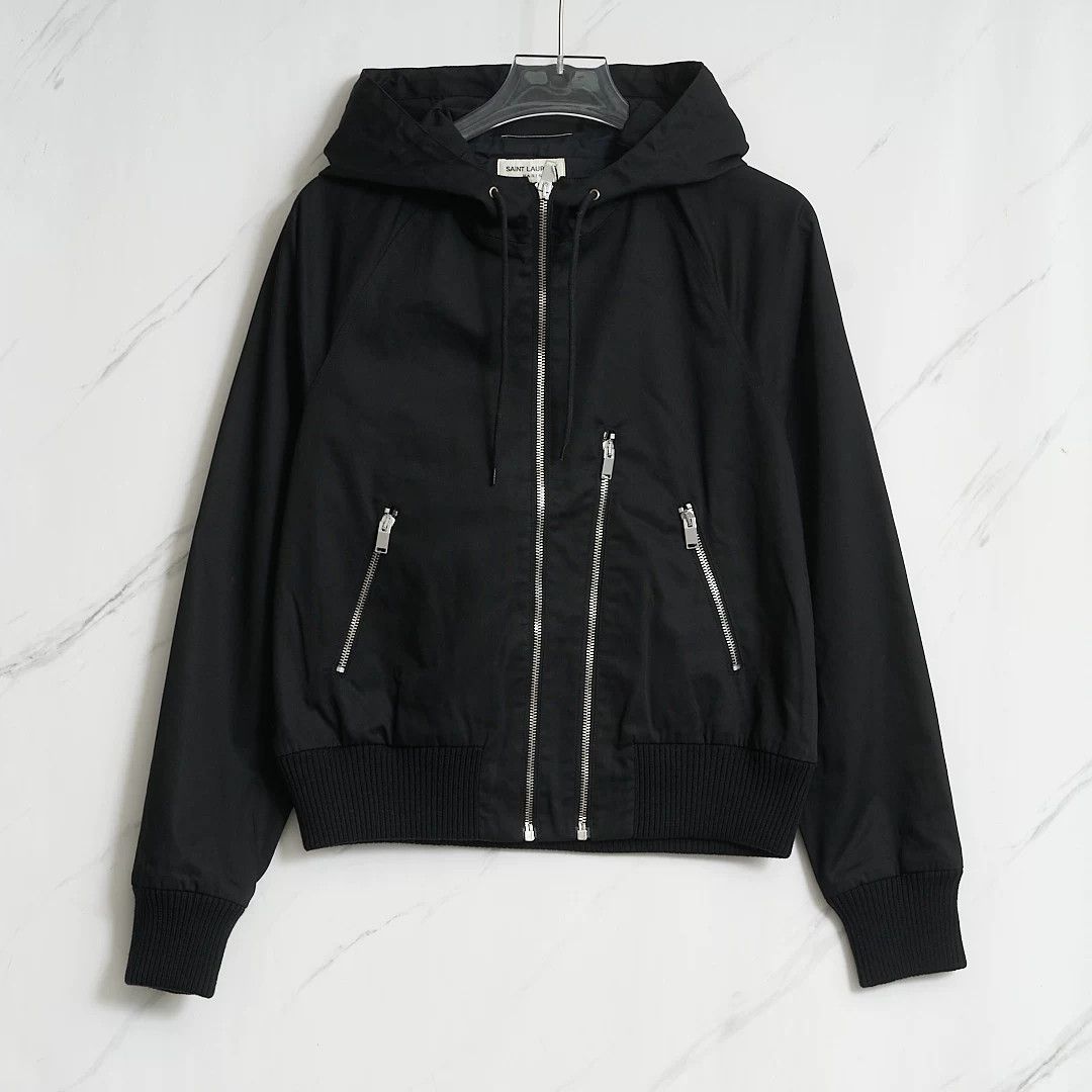 Saint Laurent Paris Saint Laurent Men's Black Hooded Jacket Size US M / EU 48-50 / 2 - 1 Thumbnail