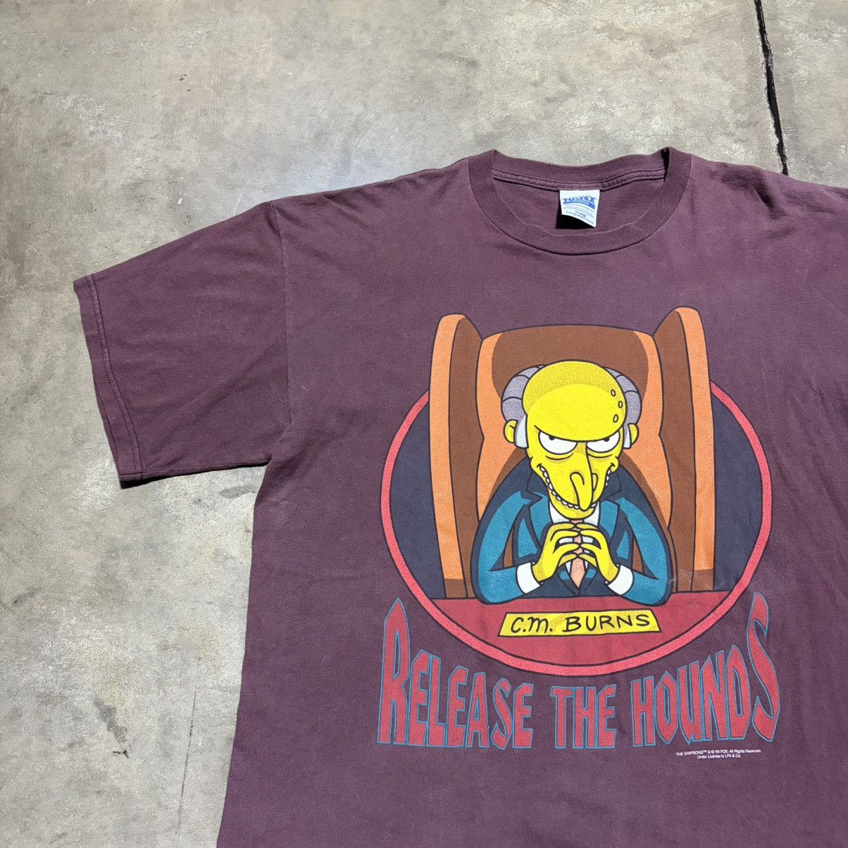 The Simpsons Vintage The Simpson Mr Burns T shirt Release the Hounds 90s Size US XL / EU 56 / 4 - 3 Thumbnail