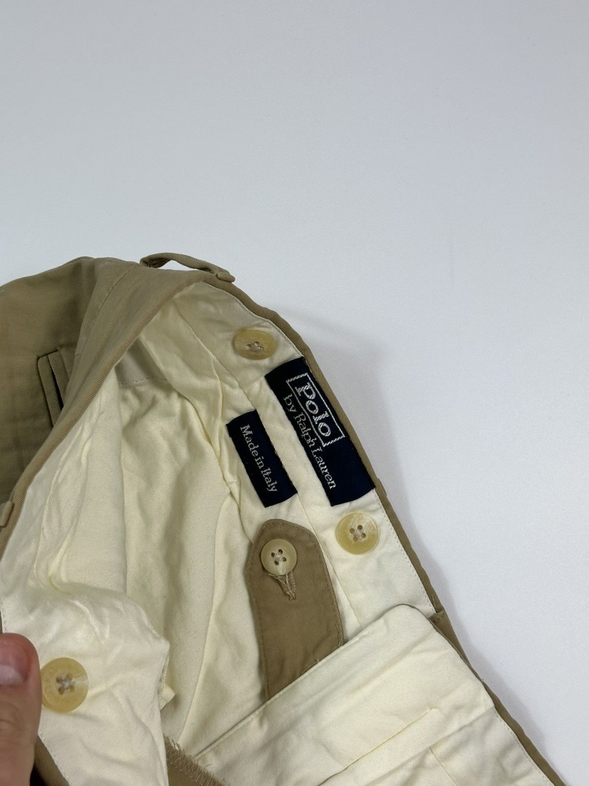Polo Ralph Lauren Polo Ralph Lauren Classic Pants Men's Made In Italy Beige Size US 33 - 10 Thumbnail
