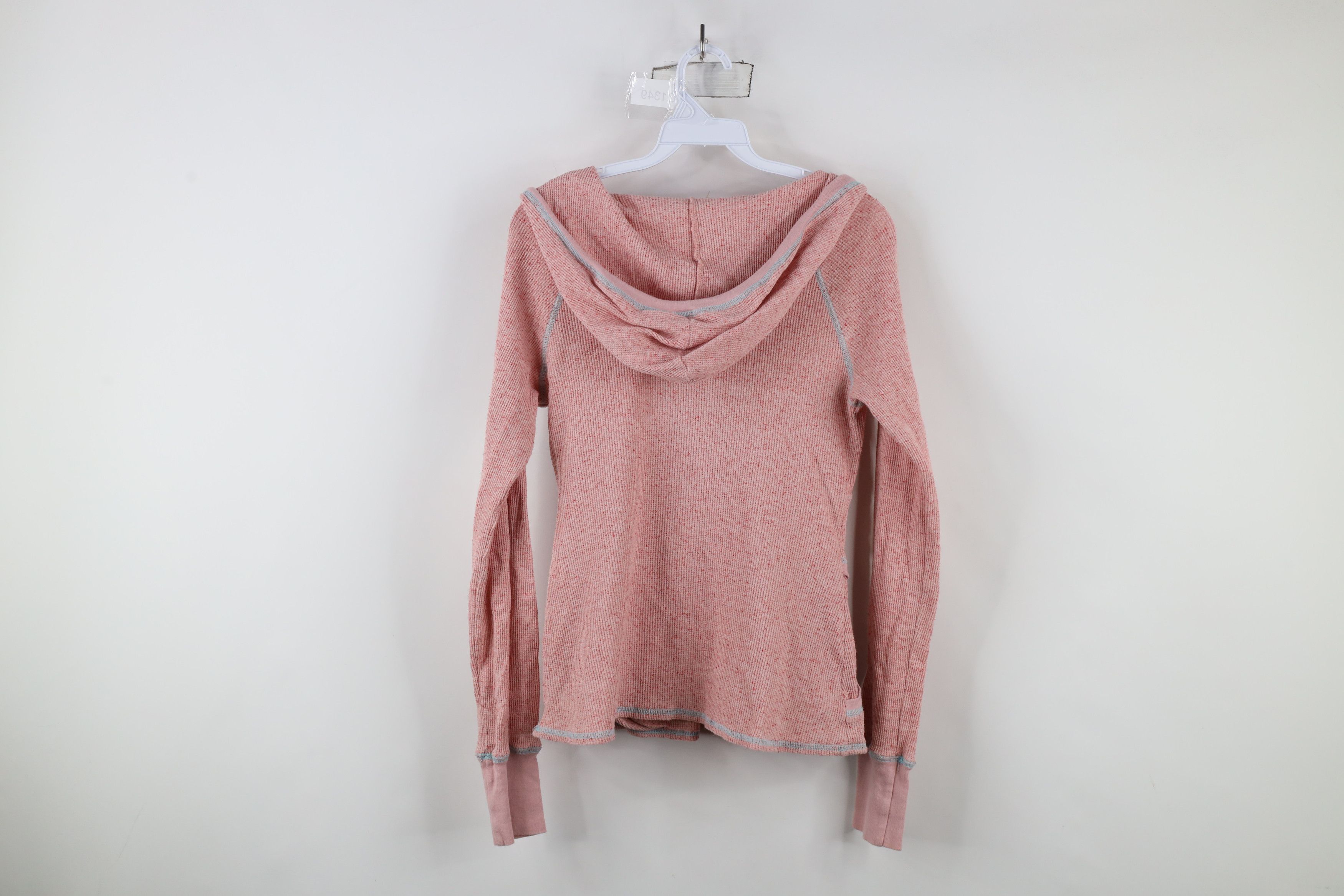 Free People × Vintage Free People Bella Thermal Waffle Knit Hoodie Pink Fleck Size M / US 6-8 / IT 42-44 - 9 Thumbnail