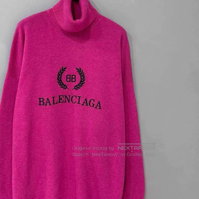 Balenciaga Balenciaga High-neck wheat logo cashmere sweater Size US M / EU 48-50 / 2 - 3 Thumbnail