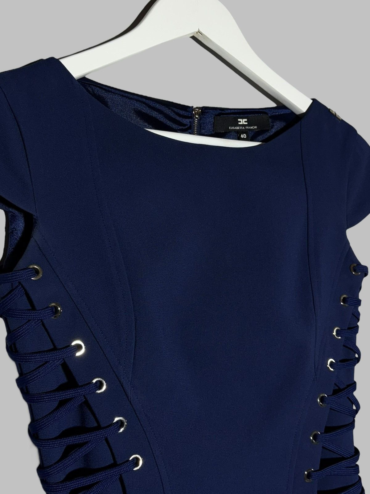 Elisabetta Franchi Rare Elizabetta Franchi Corset Mini Dress Blue Size S / US 4 / IT 40 - 3 Thumbnail