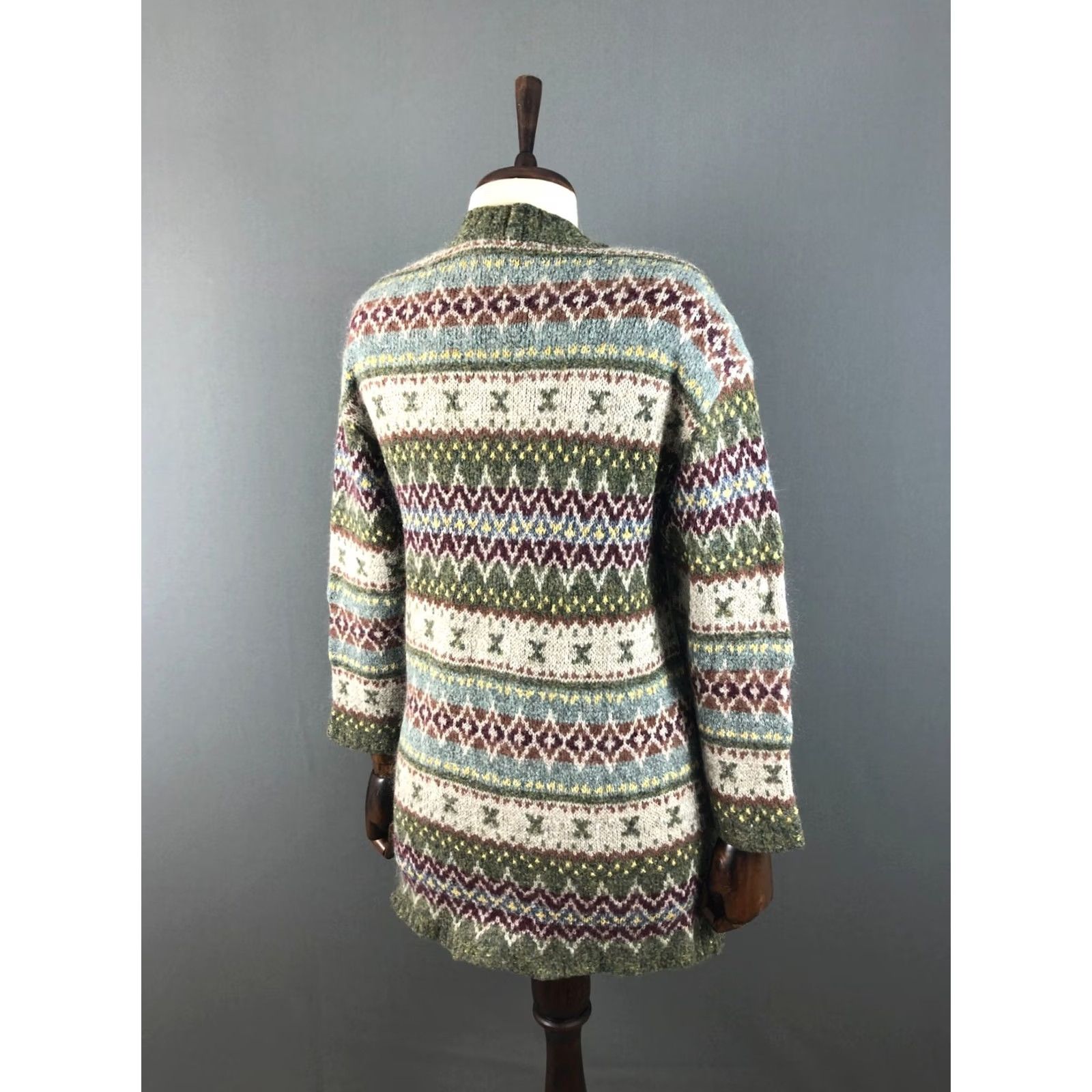 Bogner Bogner Cardigan Women Multicolor Wool Mohair Nylon Silk V-Neck Long Sleeve 8 Patterned Sweater Size M / US 6-8 / IT 42-44 - 3 Thumbnail