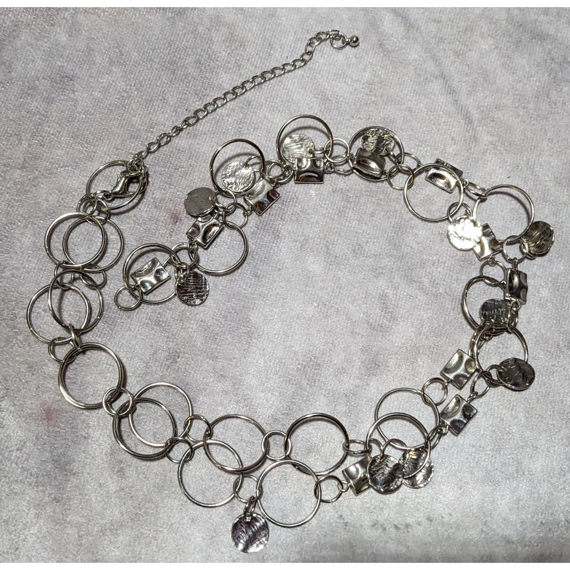 Other Silver Hoop Chain Geometric Charm Necklace Size ONE SIZE - 10 Thumbnail