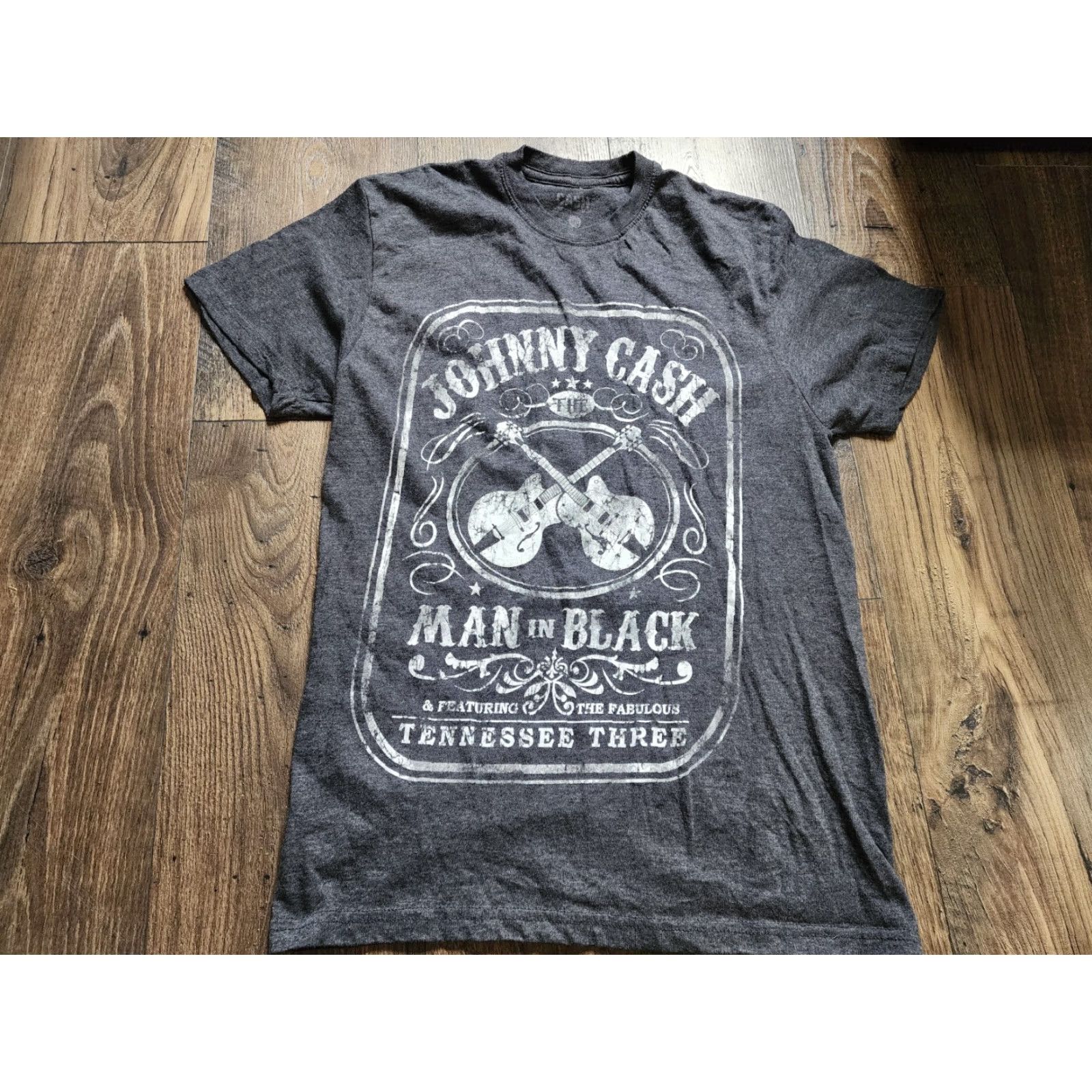 ASH Mens Medium Johnny Cash T Shirt Man In Black Band Tee Gray Cotton Short Sleeve Crew Neck Slim Unisex Adults M Size US M / EU 48-50 / 2 - 5 Thumbnail