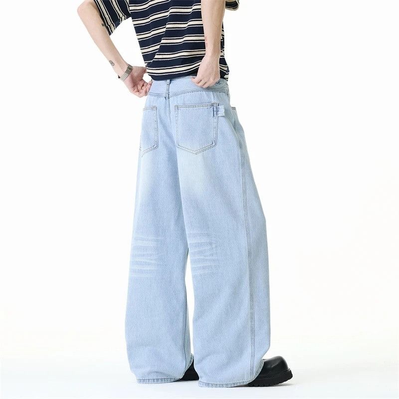 Vintage American Style Light Blue Men's Jeans Size US 33 - 3 Thumbnail