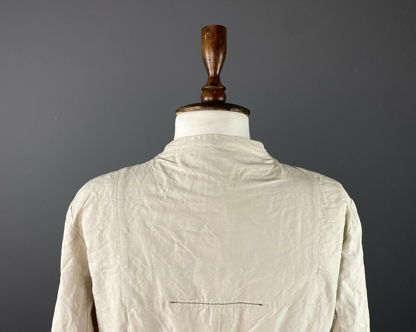 Designer Absolut By Zebra Ivory Linen Full Zip Coat Jacket Size 2 Size XS / US 0-2 / IT 36-38 - 6 Thumbnail