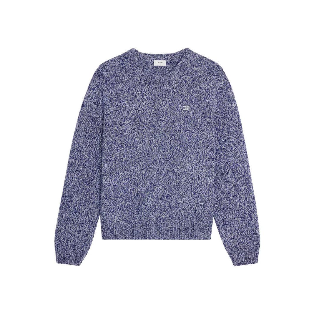 Celine CELINE $1350 Blue/White Wool Sweater New & Authentic (Men's Size US XL / EU 56 / 4 - 1 Preview