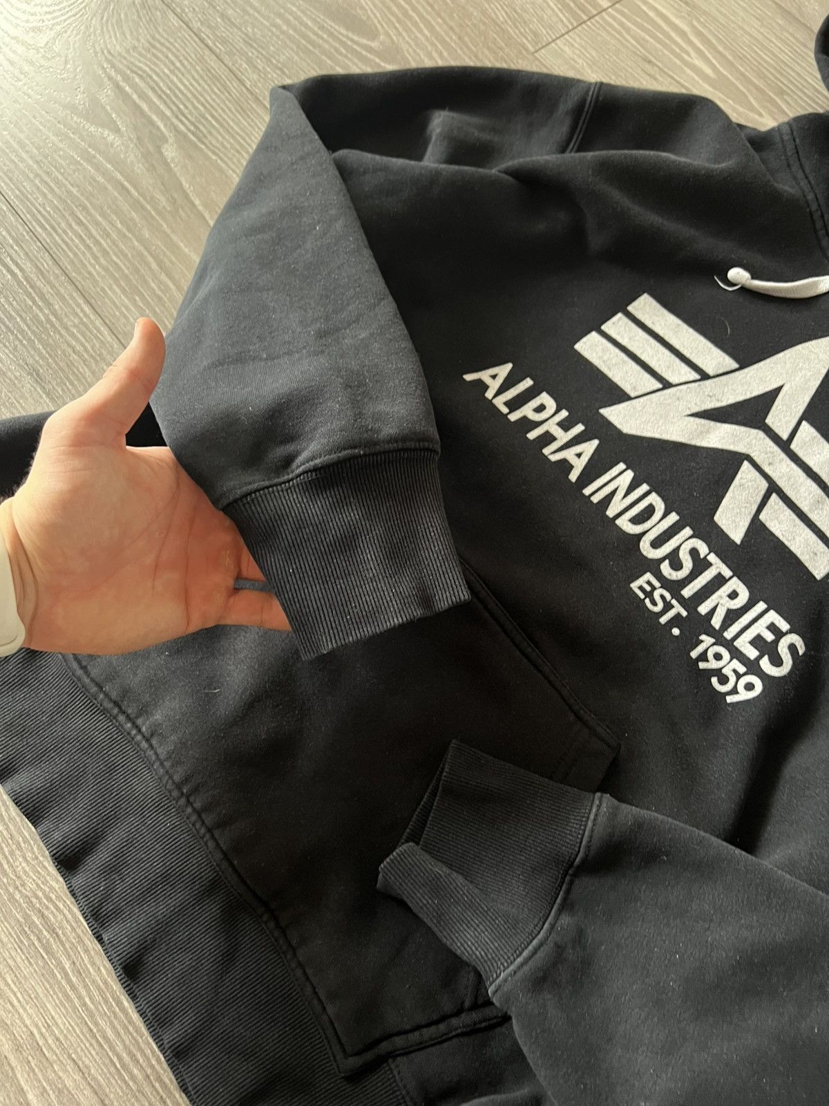 Alpha Industries × Vintage ‼️Vintage Rare Alpha Industries Bug Logo Aviator Hoodie‼️ Size US L / EU 52-54 / 3 - 17 Thumbnail