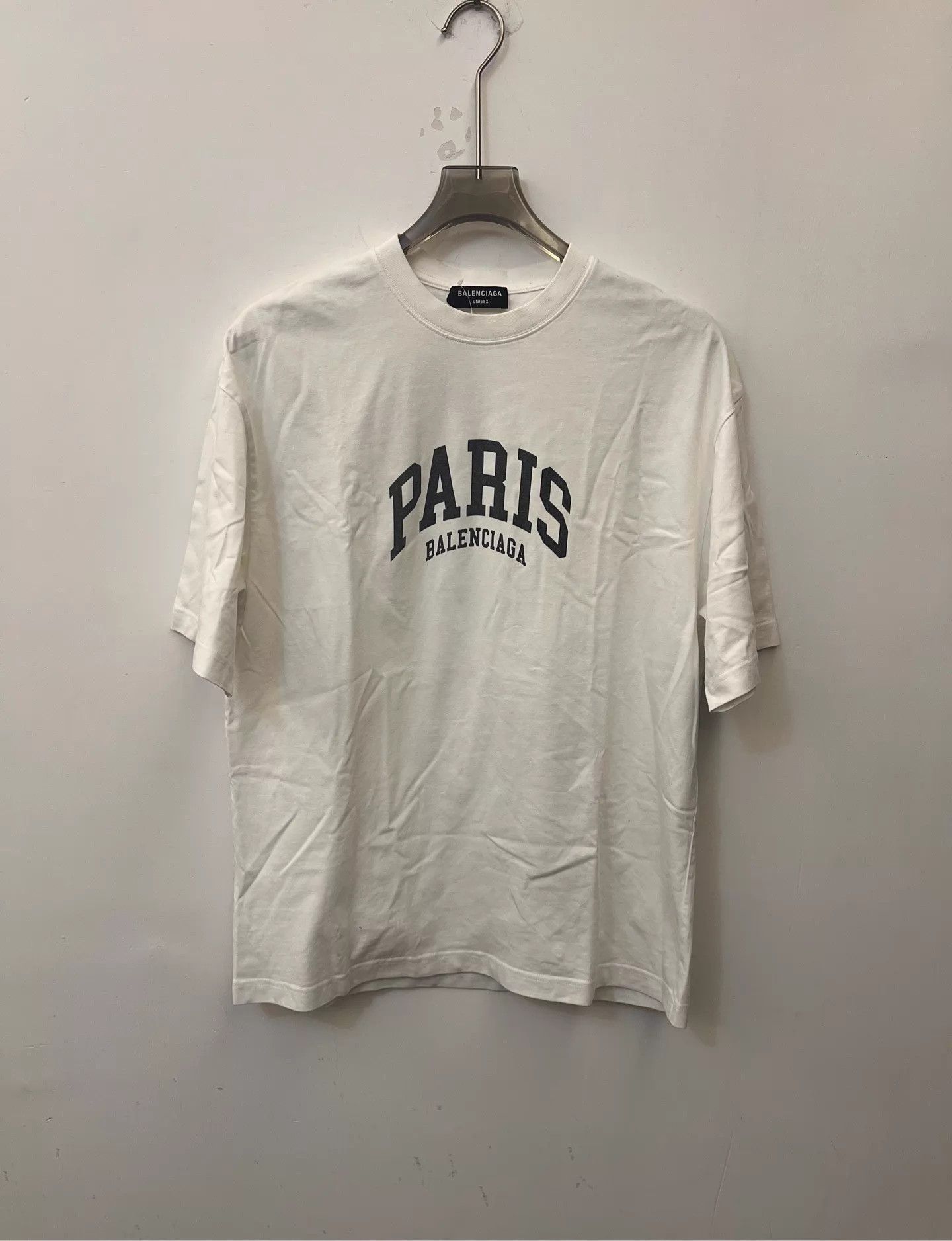 Balenciaga Balenciaga Mens White Logo Loose Short Sleeve Tee XS Size US XS / EU 42 / 0 - 1 Thumbnail
