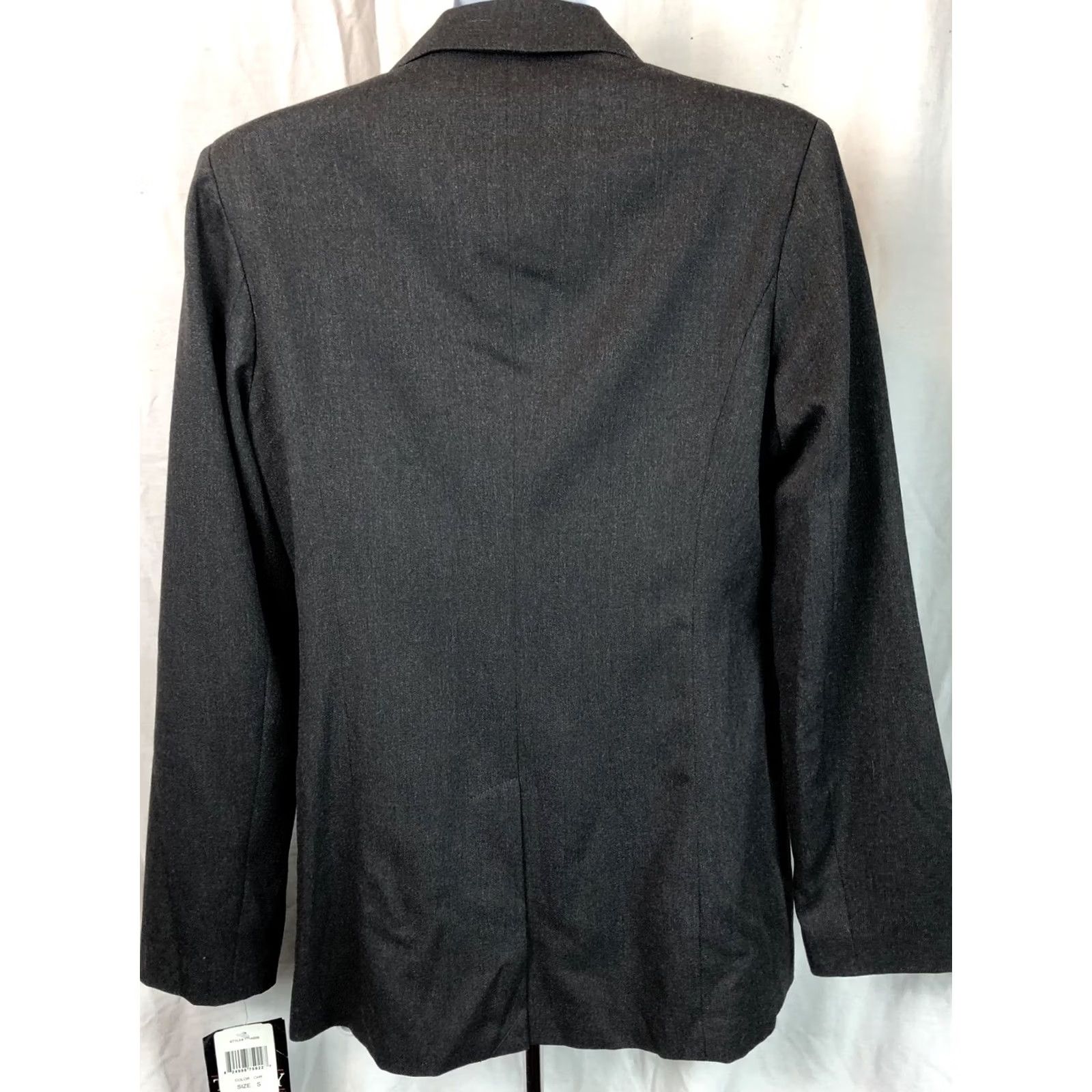 Vintage NWT Tracy Evans Blazer Jacket S Charcoal Career Stretch Lined 2 Button Pockets Size S / US 4 / IT 40 - 3 Thumbnail