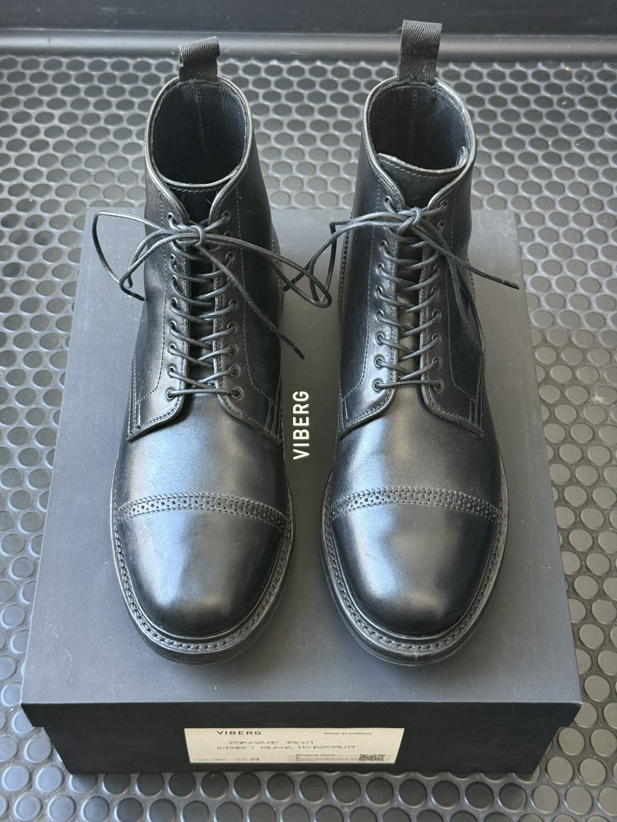 Viberg Viberg Shelby Sharp Brogue Boot in Waxed Black Horsebutt Size US 9 / EU 42 - 2 Thumbnail