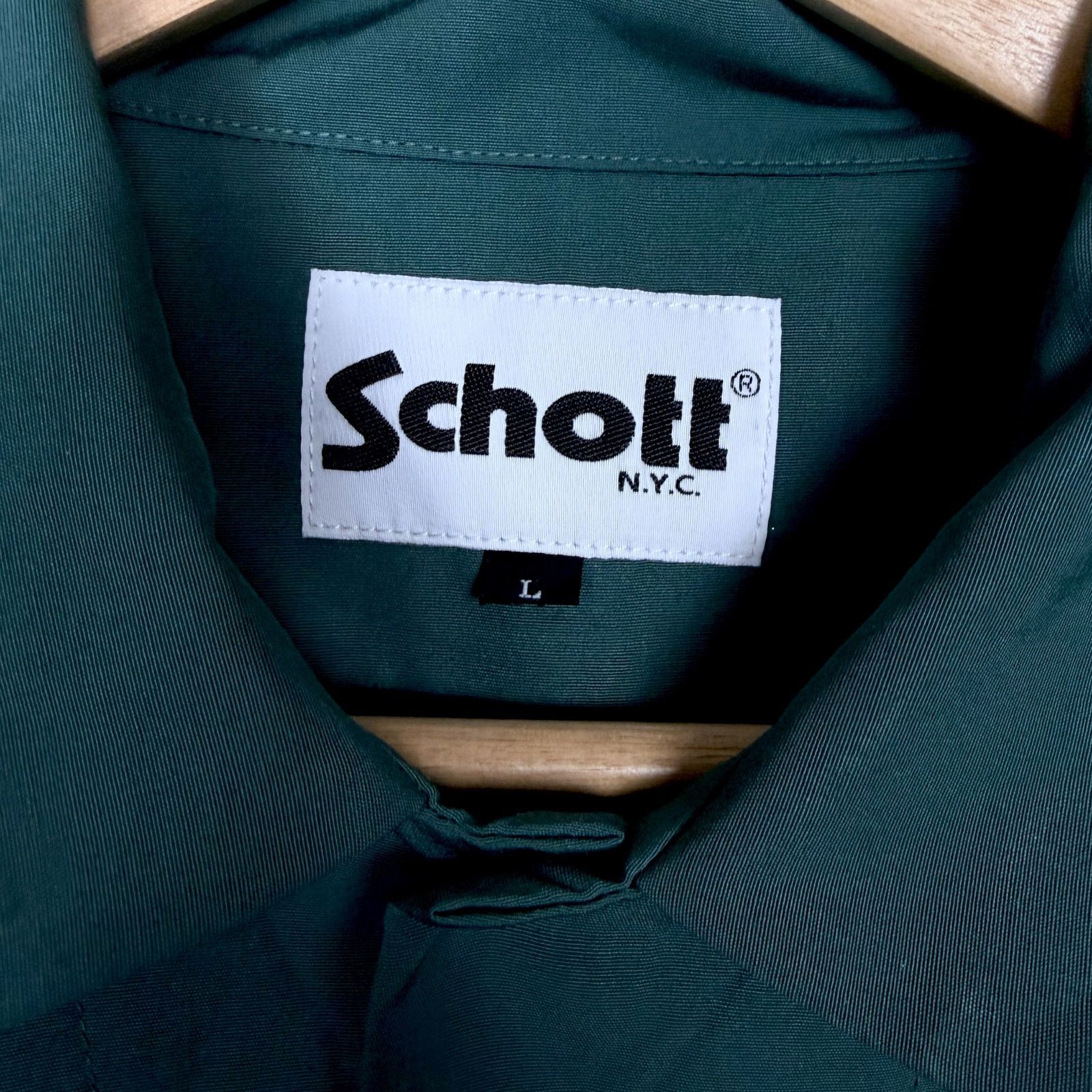 Schott Schott Brothers NYC LS Dark Green Embroidered Work Shirt L Size US L / EU 52-54 / 3 - 7 Thumbnail