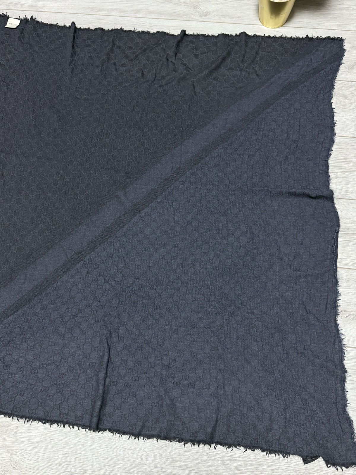 Gucci Gucci GG monogram wool silk scarf stripe square Size ONE SIZE - 2 Thumbnail