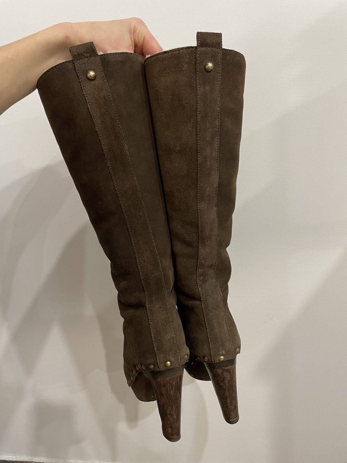 Dolce & Gabbana D&G Dolce & Gabbana High Heel Boots Suede Leather Shearling Size US 7 / IT 37 - 15 Thumbnail