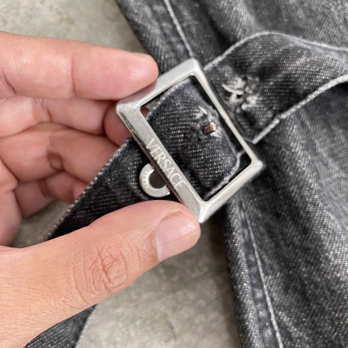 Versace 2004 Archive Versace Sanded Black Bondage Denim Jeans Size US 38 / EU 54 - 12 Thumbnail