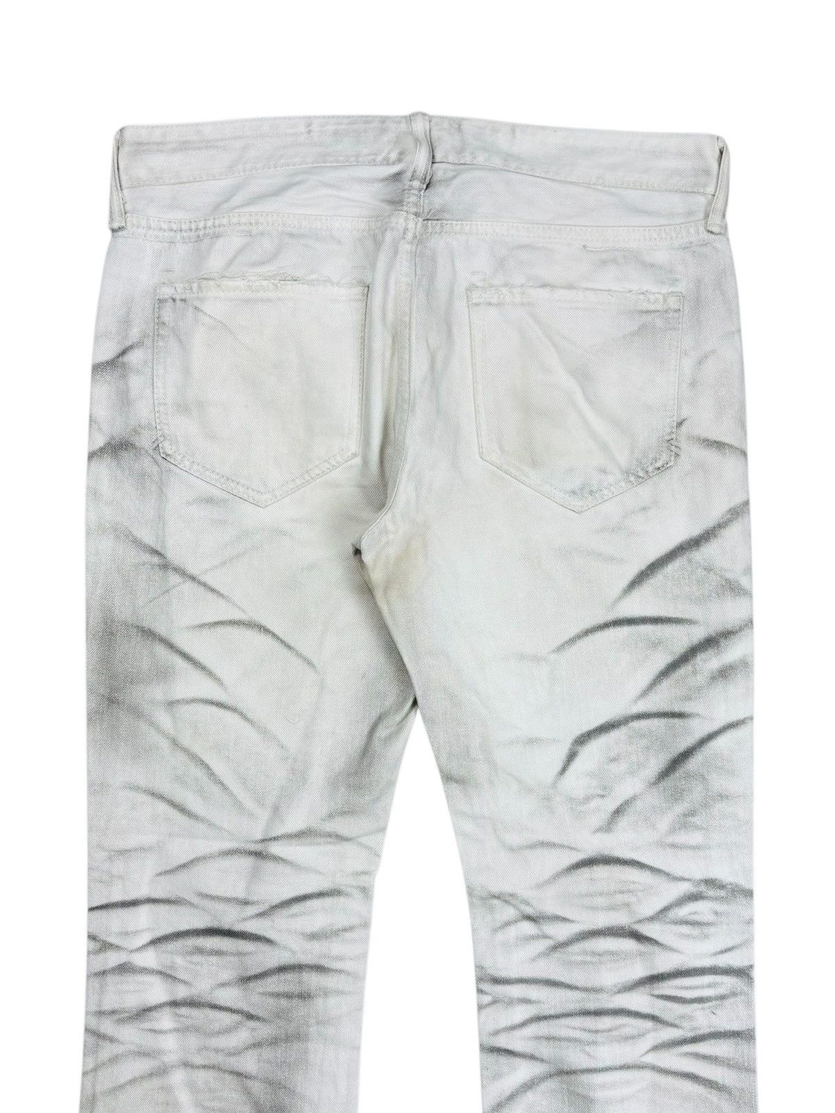 Yasuyuki Ishii 2000s Civarize - Waxed Clawmark Denim Pants Size US 29 - 3 Thumbnail
