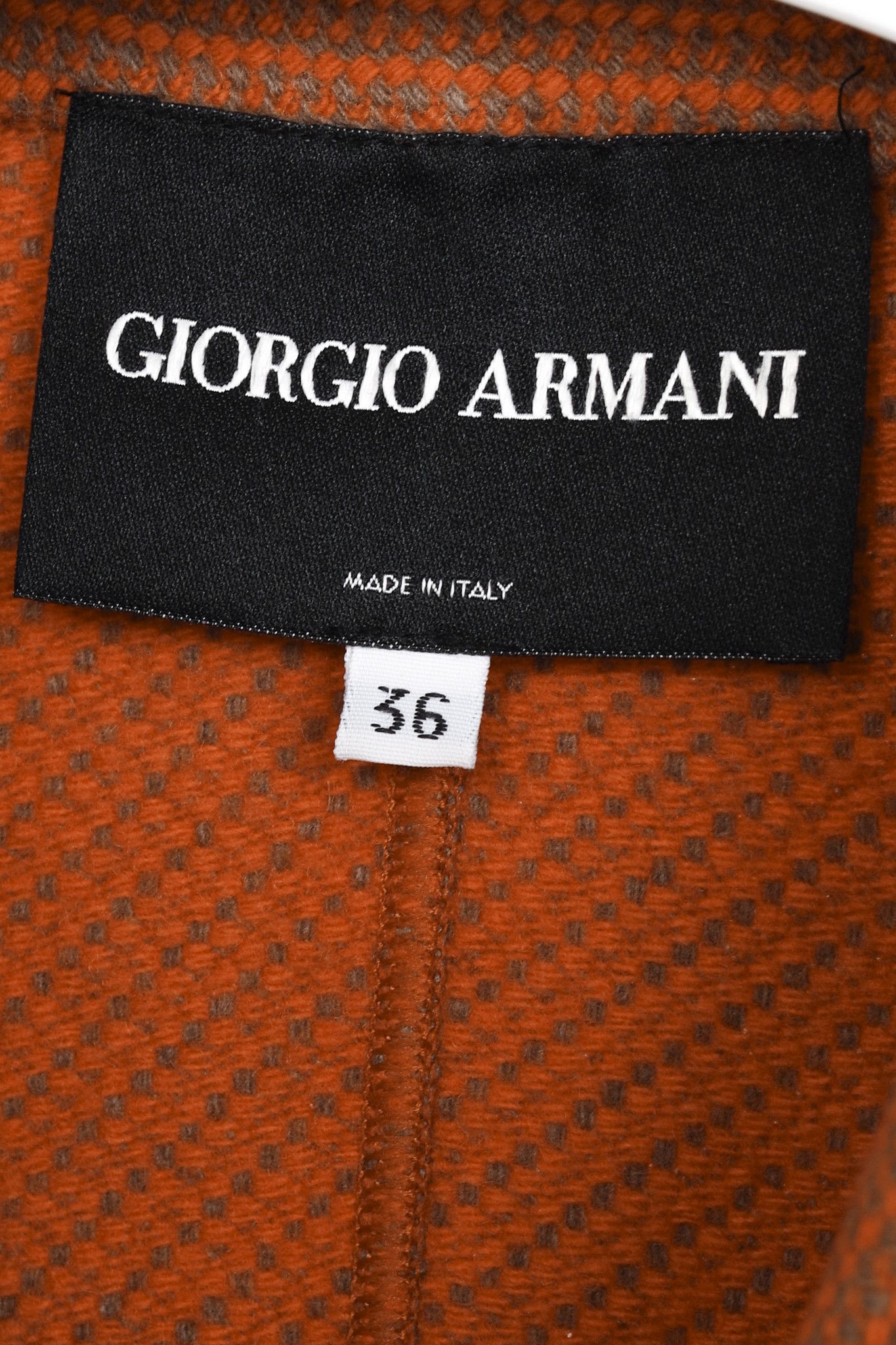 Giorgio Armani Giorgio Armani Brown Orange Wool Cashmere Blazer Size XS / US 0-2 / IT 36-38 - 4 Thumbnail