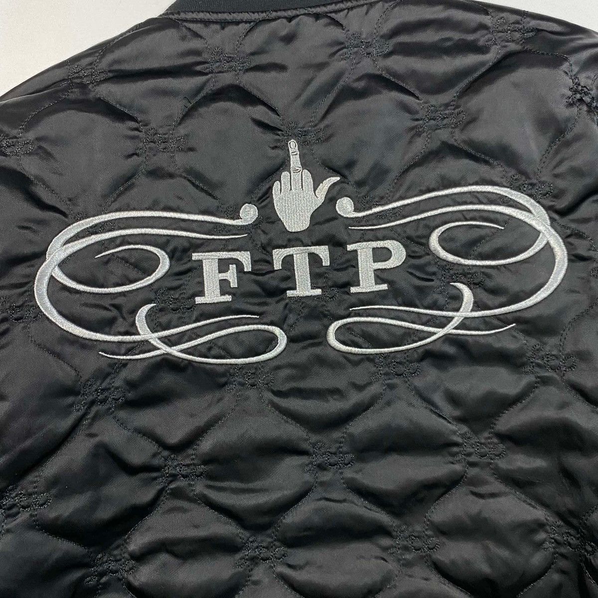 Fuck The Population FTP (Fuck the population) Quilted Satin Bomber Jacket Black Size US M / EU 48-50 / 2 - 3 Thumbnail