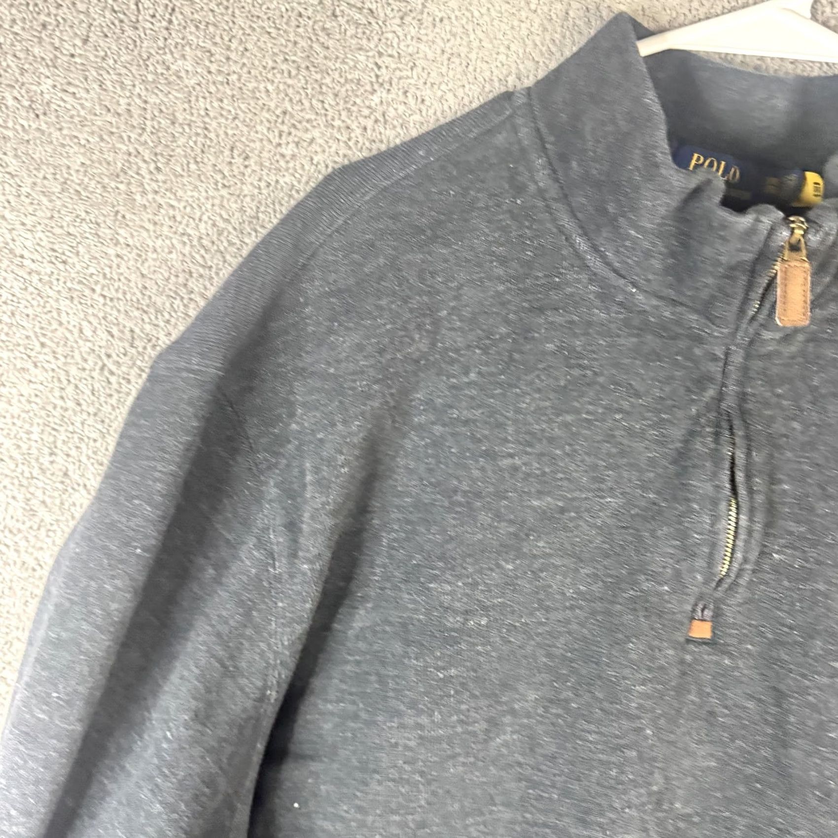 Polo Ralph Lauren Polo Ralph Lauren Sweatshirt Pullover 3X Big & Tall Gray Fleece 1/4 Zip Mock Neck Logo Men Size US XXL / EU 58 / 5 - 5 Thumbnail