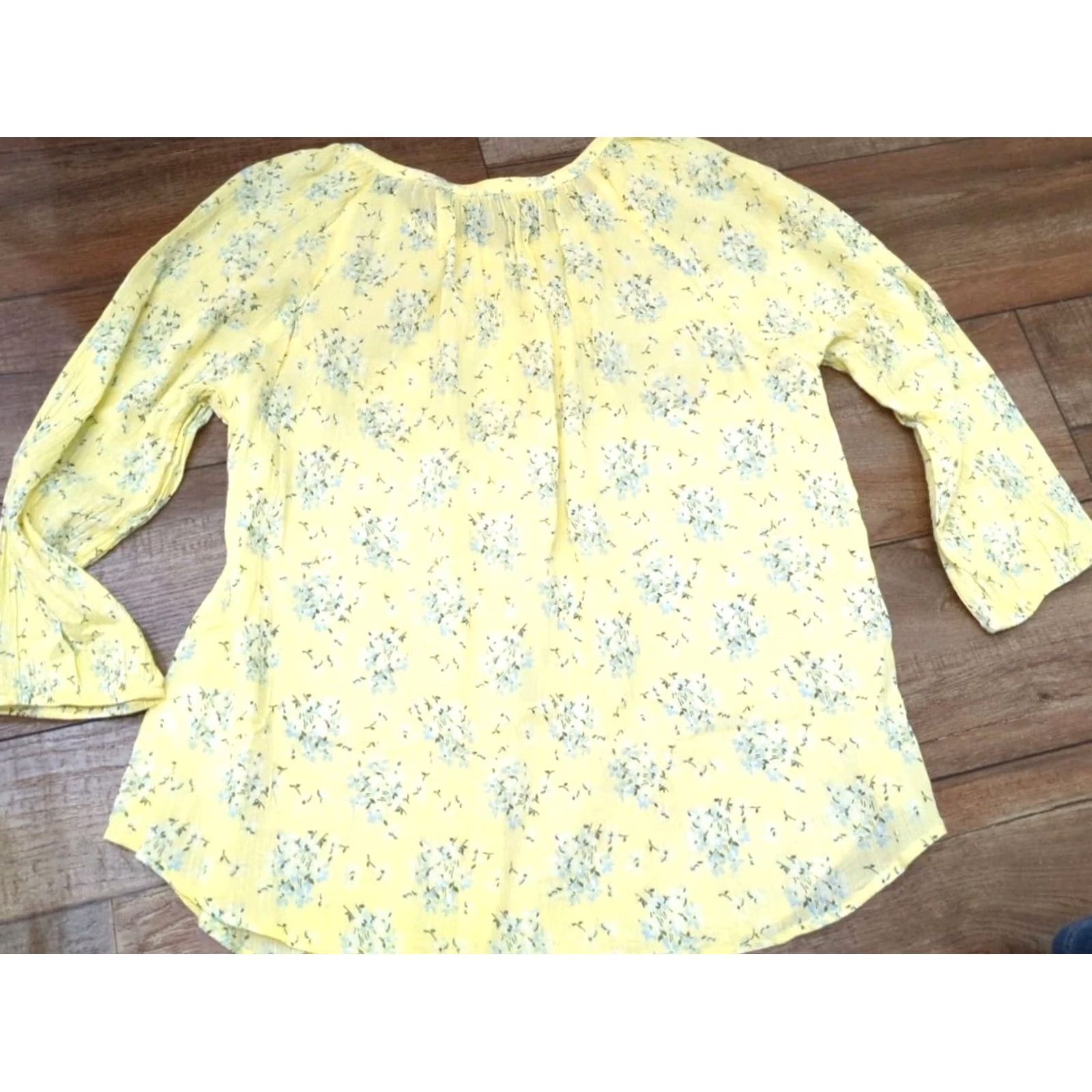 Chaps Chaps Shirt Womens Large Multicolor Floral Long Sleeve Button-Down Yellow Size L / US 10 / IT 46 - 4 Thumbnail