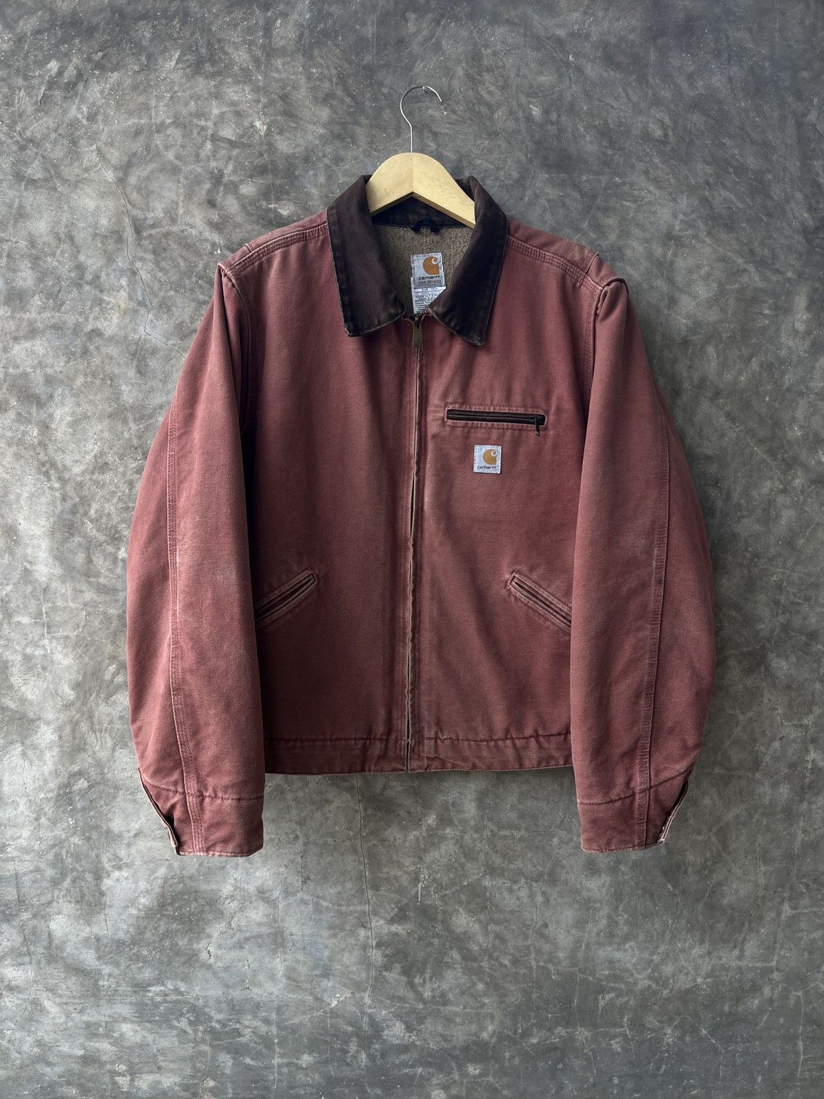 Vintage Carhartt detroit jacket pink rose WJ097 VRS