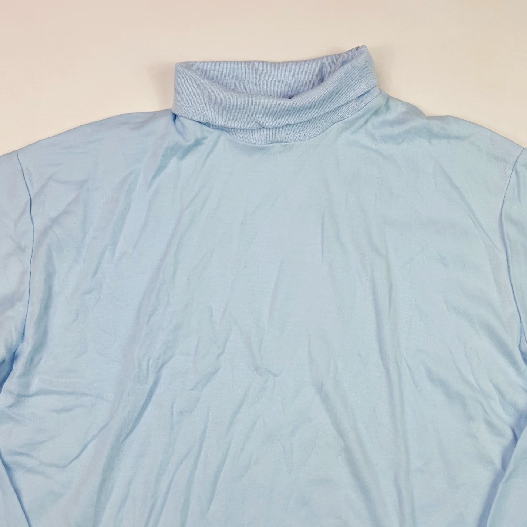 Vintage VINTAGE Vecci T-Shirt Shirt Mens XL Mock Neck Long Sleeve Sky Blue 80s Retro USA Made Graphic Print All Seasons Blue Size US XL / EU 56 / 4 - 2 Thumbnail