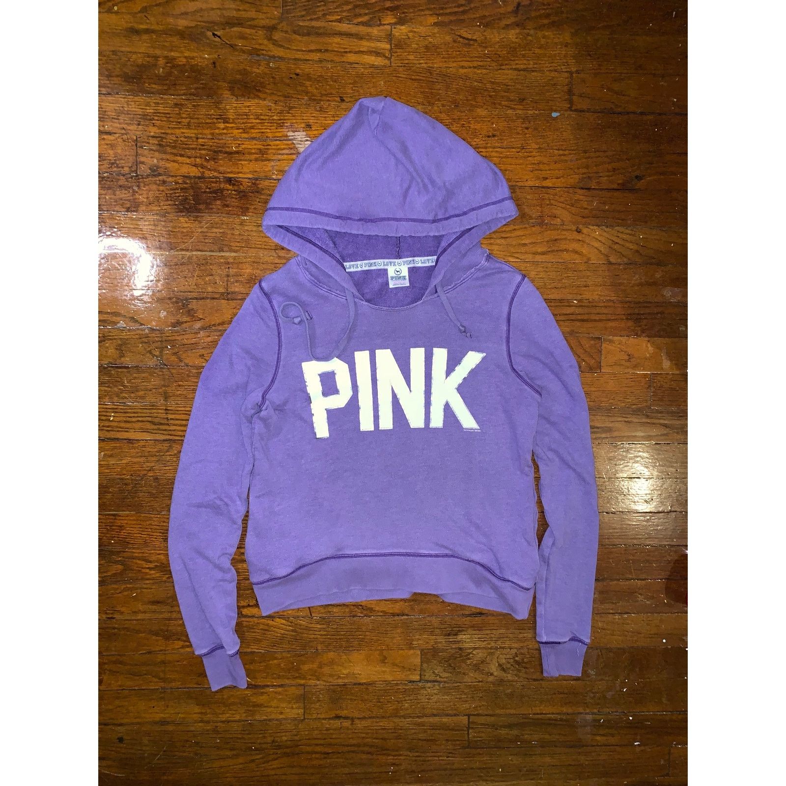Victoria's Secret Victoria’s Secret PINK Hoodie XS Purple Spell Out Pullover Size XS / US 0-2 / IT 36-38 - 1 Thumbnail